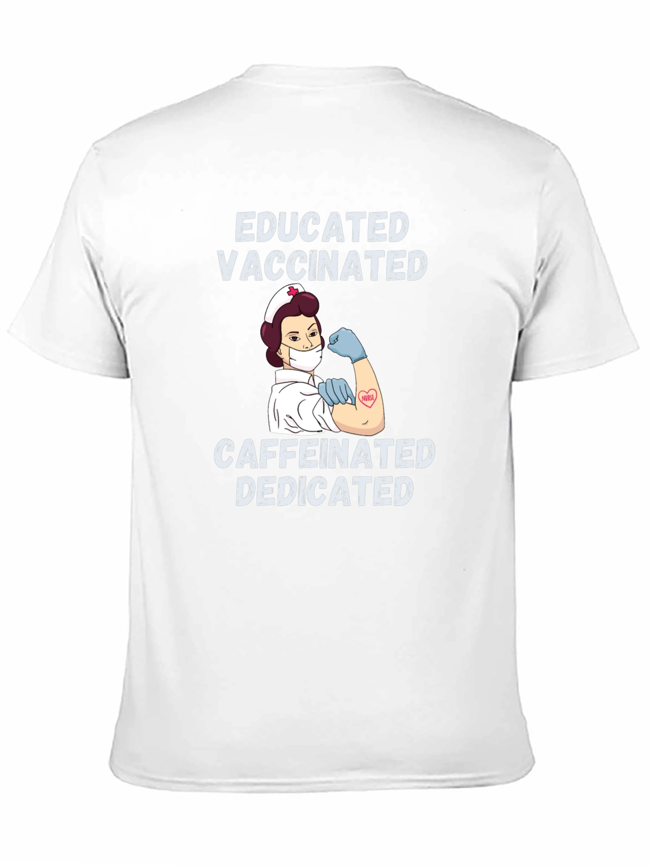 Black Educated Vaccinated Caffeinated Dedicated Nurse T-Shirt view 11