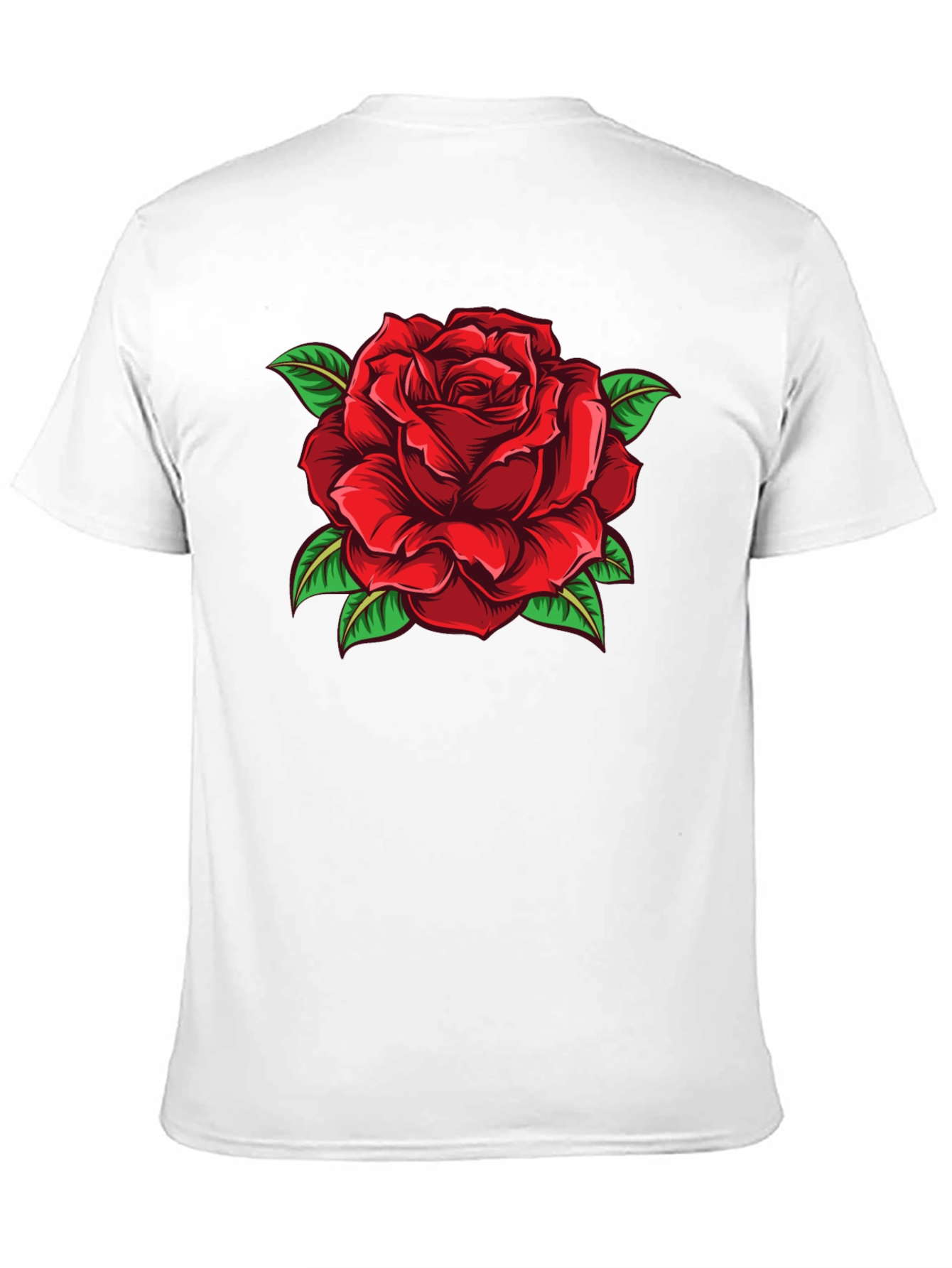 Black Red Rose Graphic Print Black T-Shirt view 11