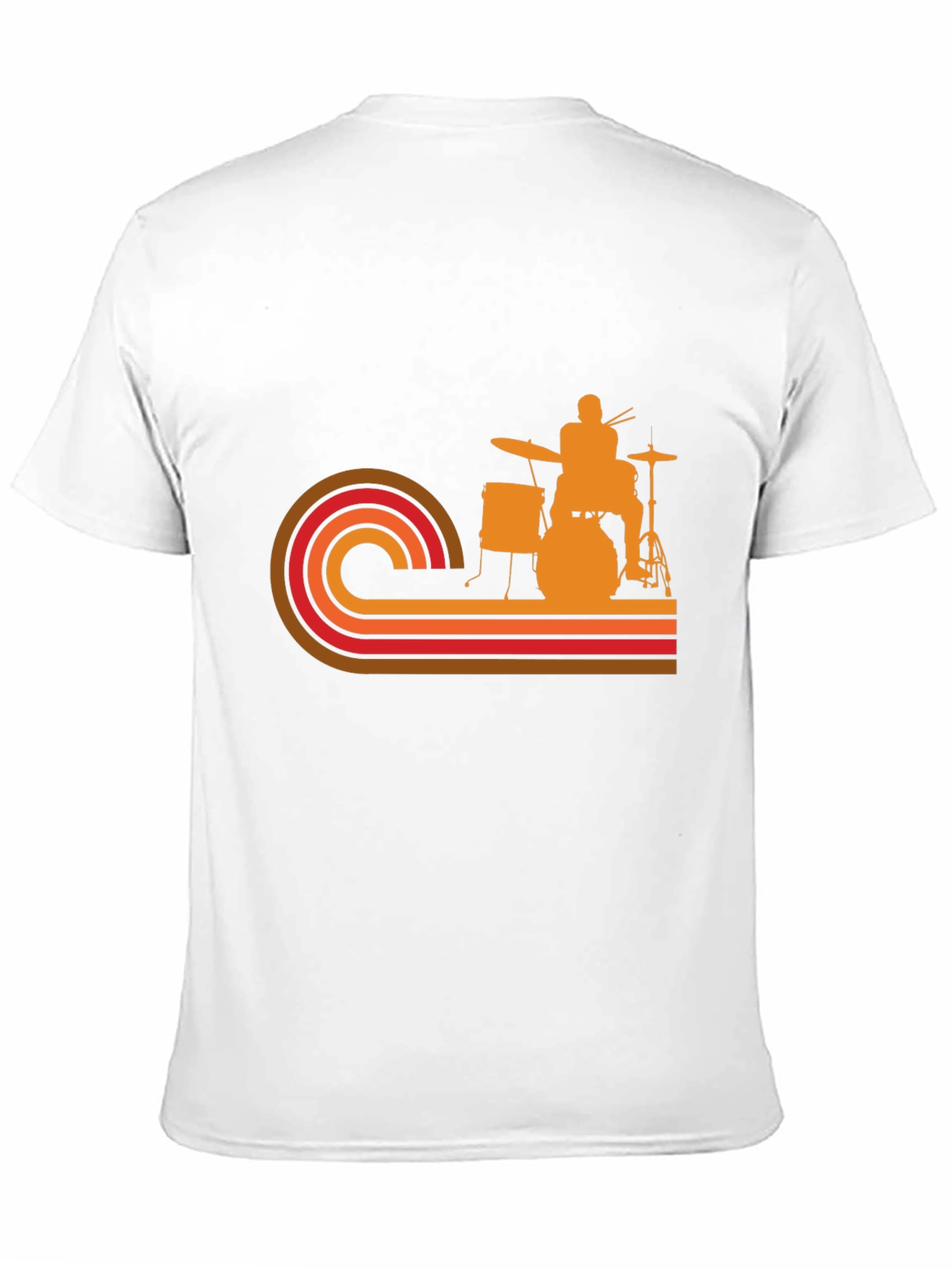 Black Retro Drummer T-Shirt - Vintage Style Music Tee view 11