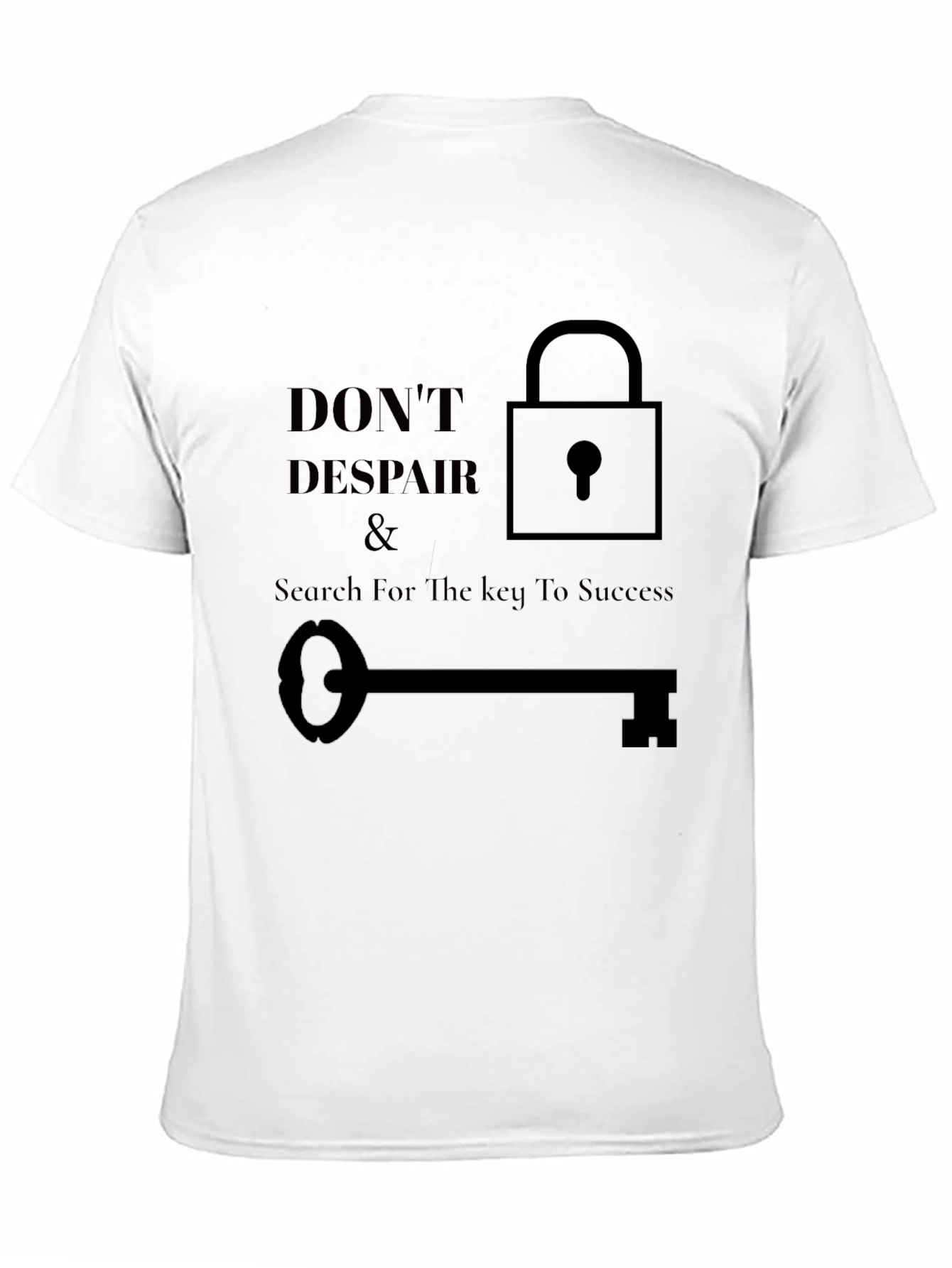 Black Don't Despair Tee: Key to Success Graphic T-Shirt view 11