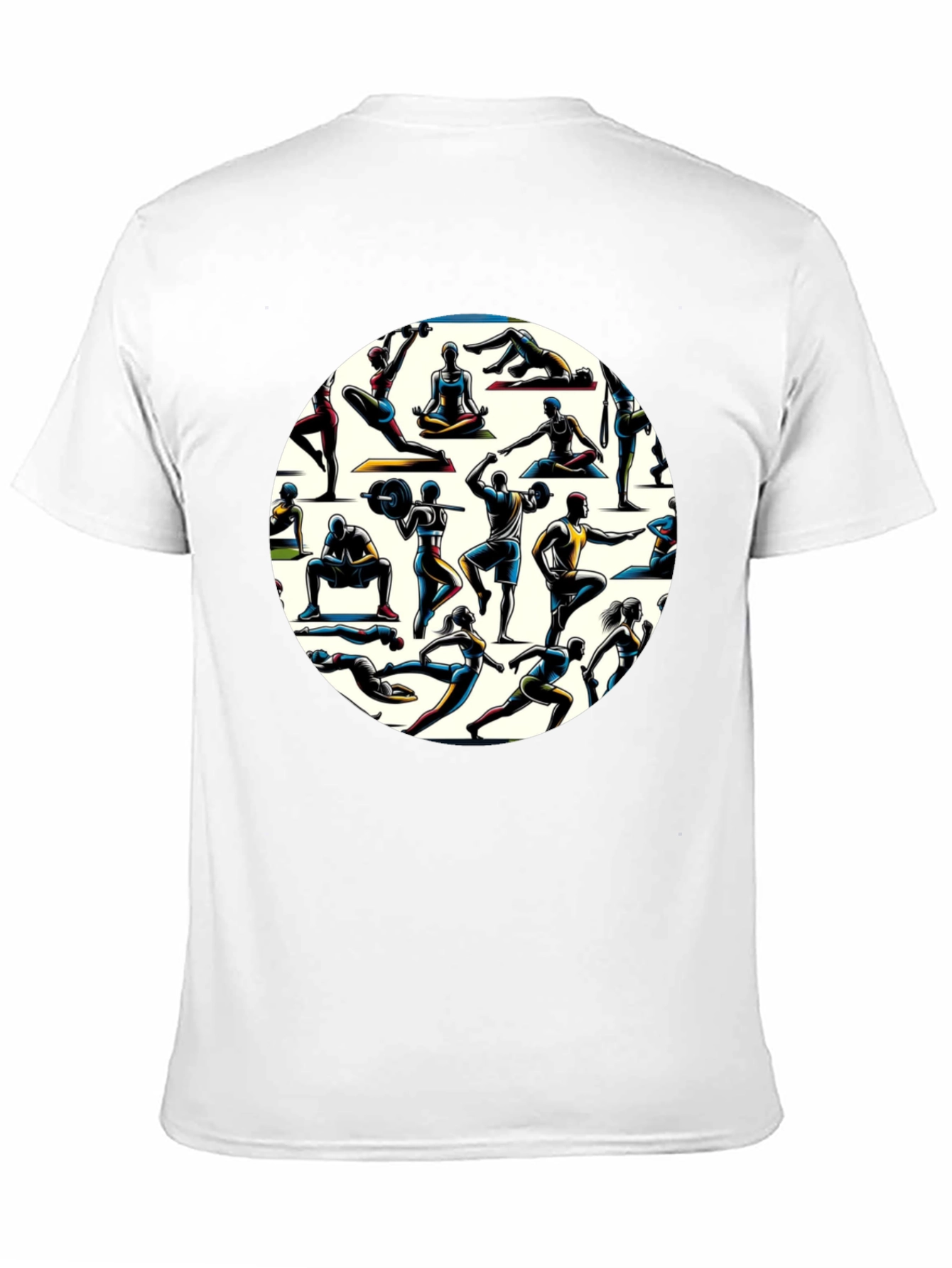 Black Fitness Circle Black T-Shirt view 11