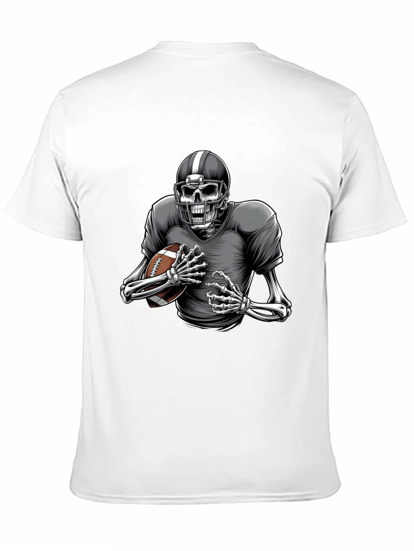 Black Skeleton Football Player Graphic Tee view 11