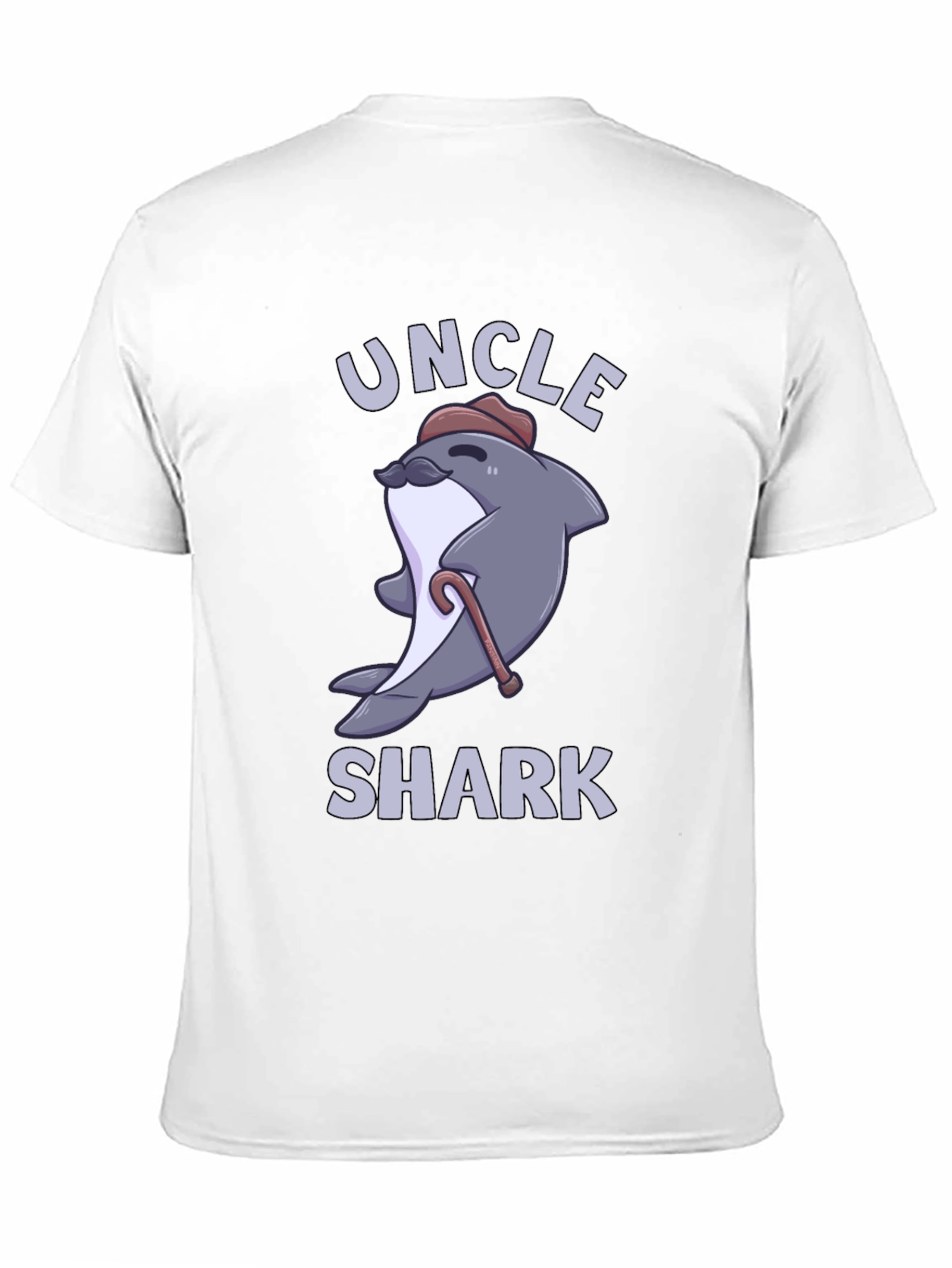 Black Uncle Shark Graphic Tee - Cute Cartoon Shark T-Shirt view 11