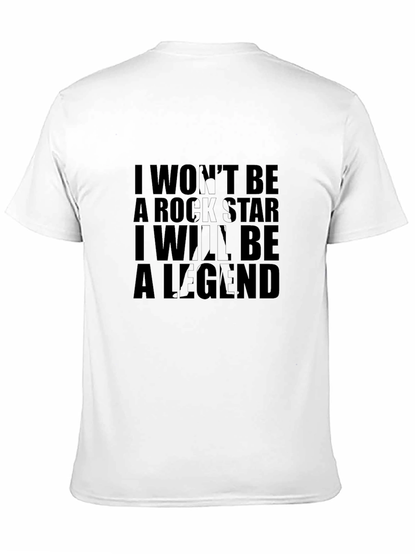 Black I Won't Be A Rock Star T-Shirt - Cotton Crew Neck view 11