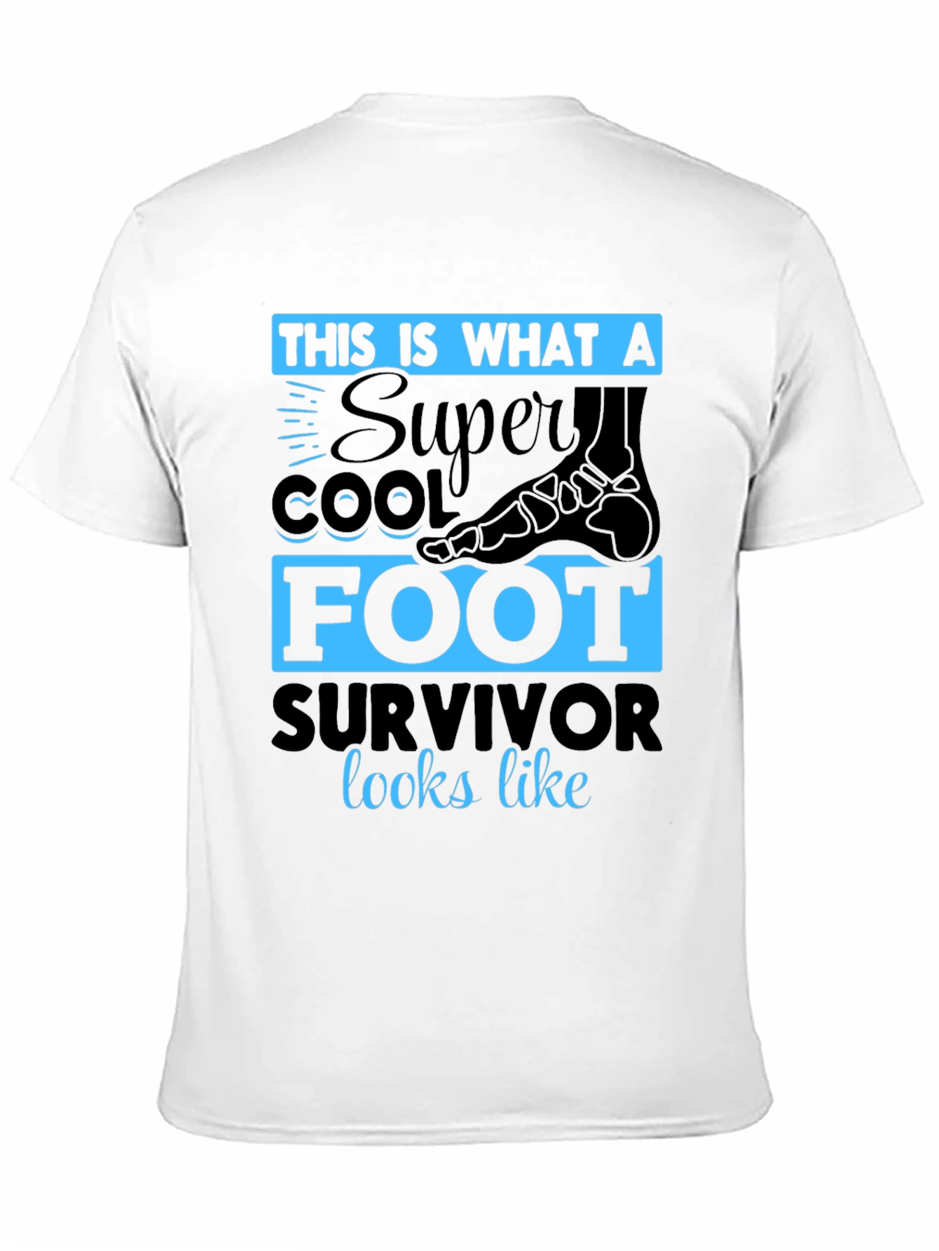 Black Super Cool Foot Survivor T-Shirt view 11