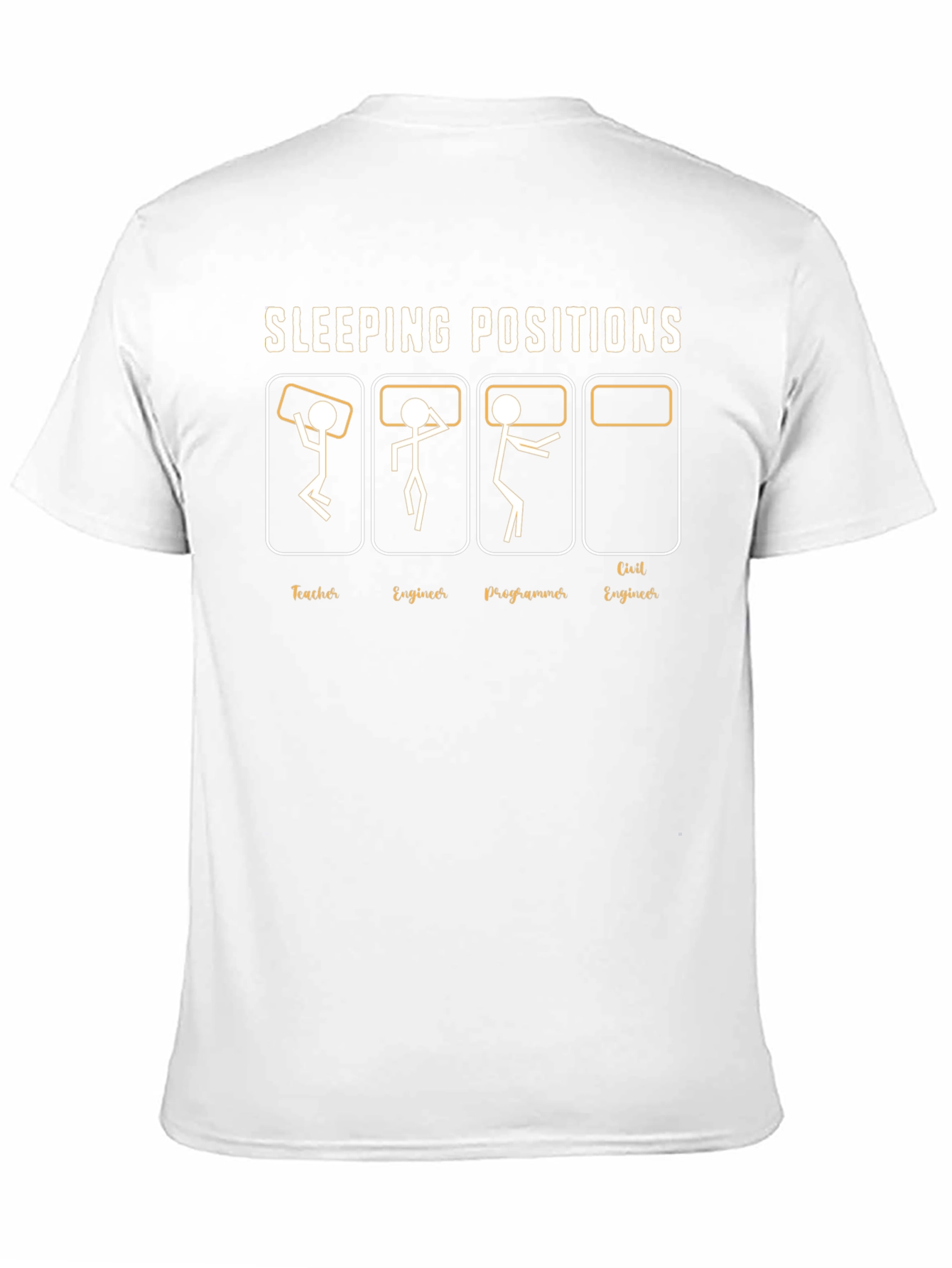 Black Sleeping Positions Funny T-Shirt view 11