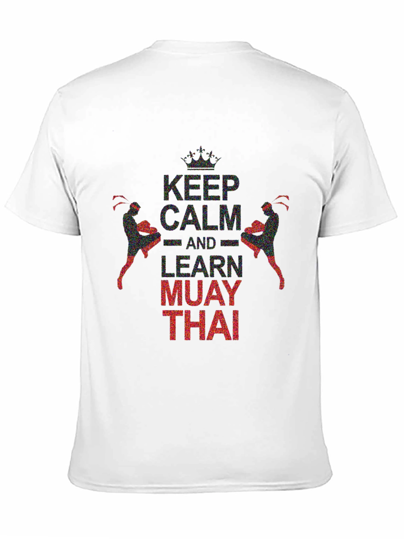 Black Keep Calm Learn Muay Thai Black Graphic Tee view 11