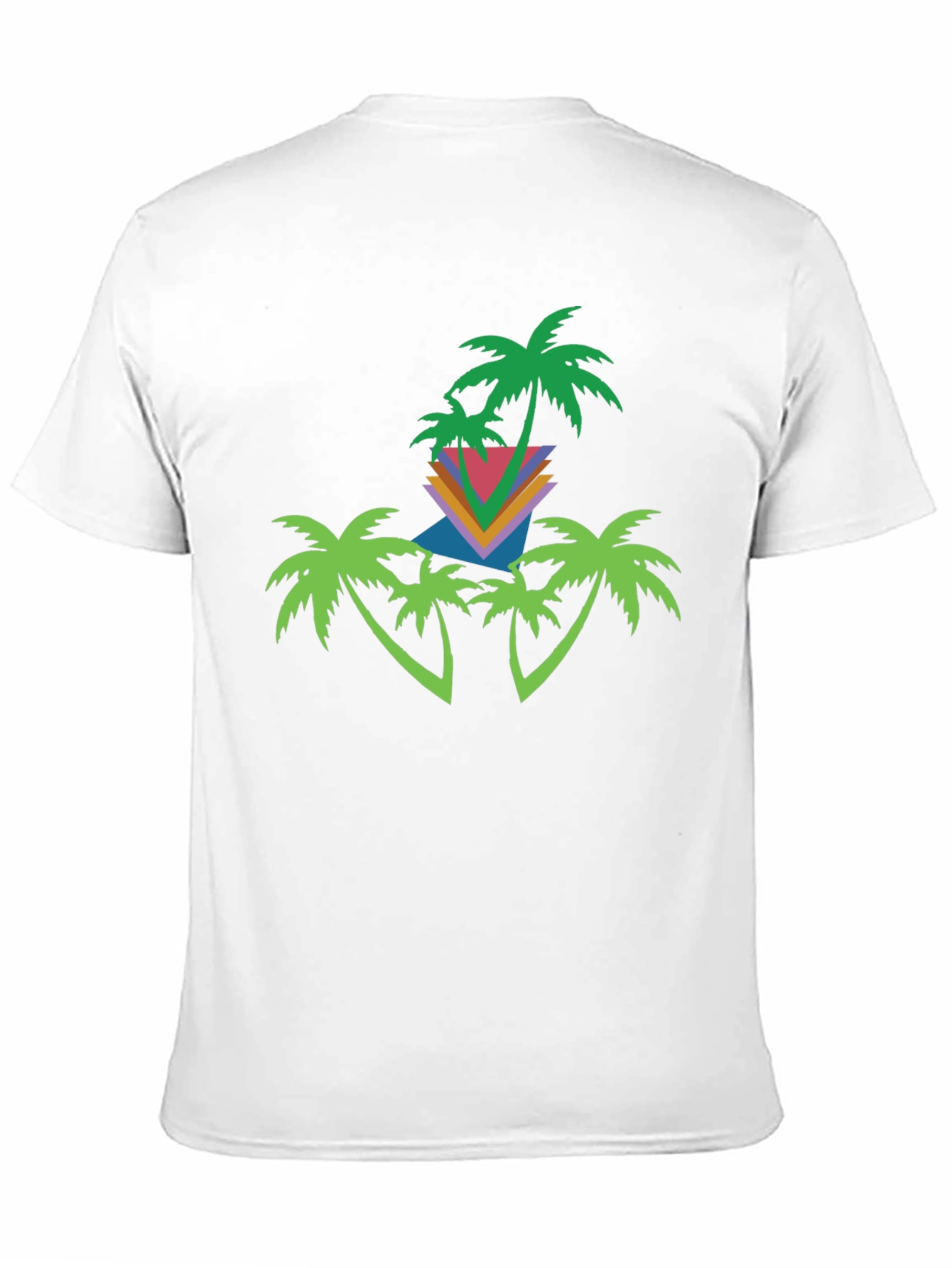Black Retro Palm Tree Graphic Tee - Black Cotton Blend view 11