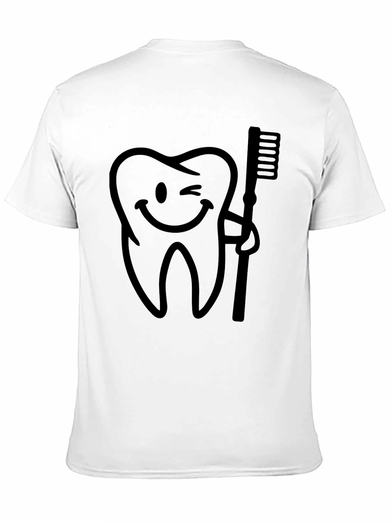 Black Funny Tooth & Brush Graphic Tee - Dental Humor Shirt view 11