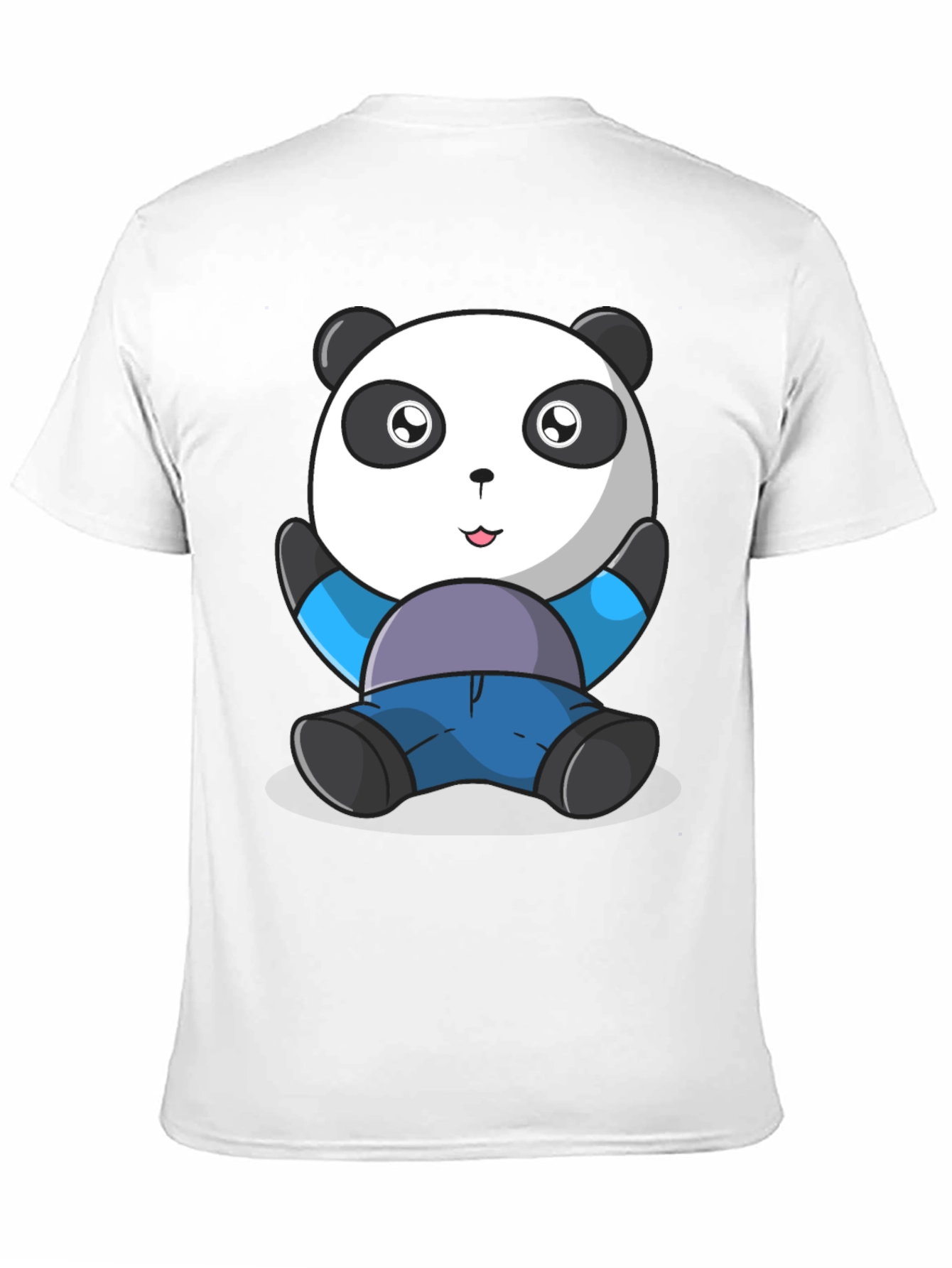 Black Cute Panda Bear Graphic T-Shirt view 11