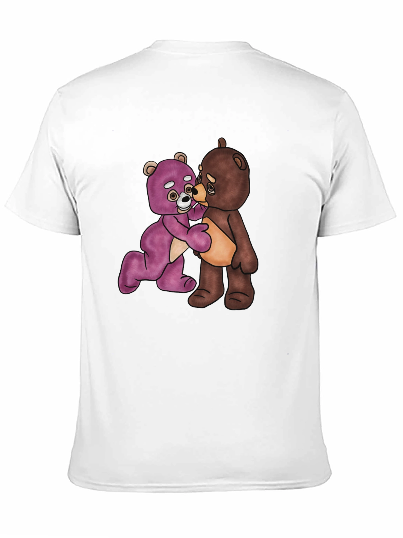 Black Teddy Bears Hug Graphic Black T-Shirt view 11