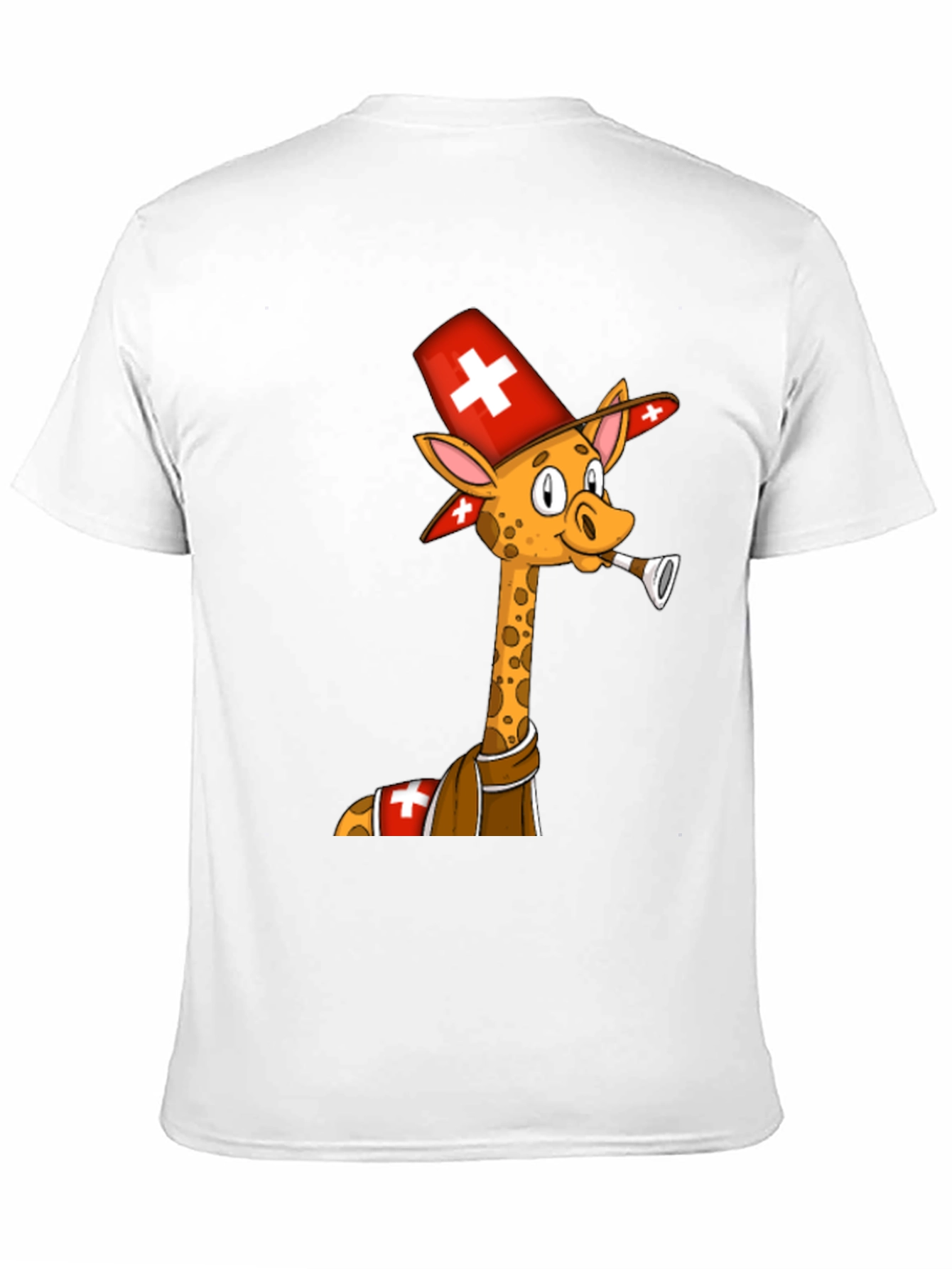 Black Swiss Giraffe T-Shirt - Unique Cartoon Design view 11