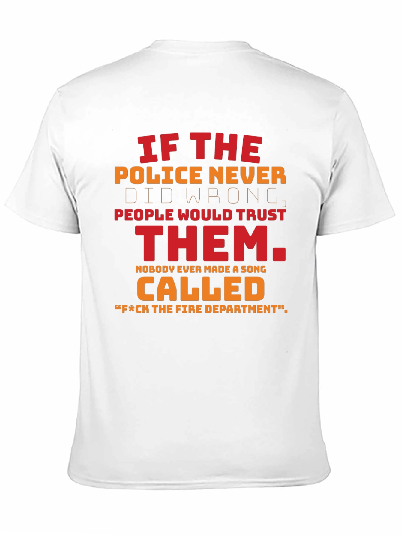 Black Funny Police & Fire Department T-Shirt view 11