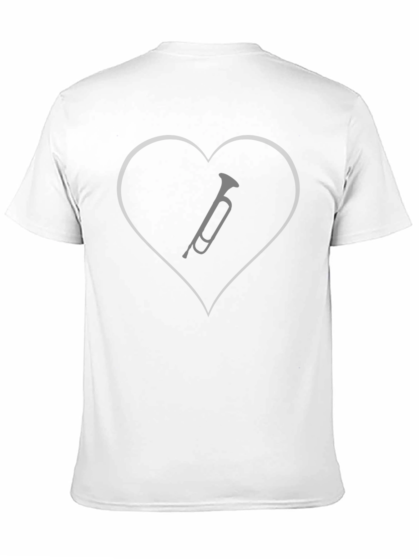 Black Music Lover Trumpet Heart T-Shirt - Black view 11