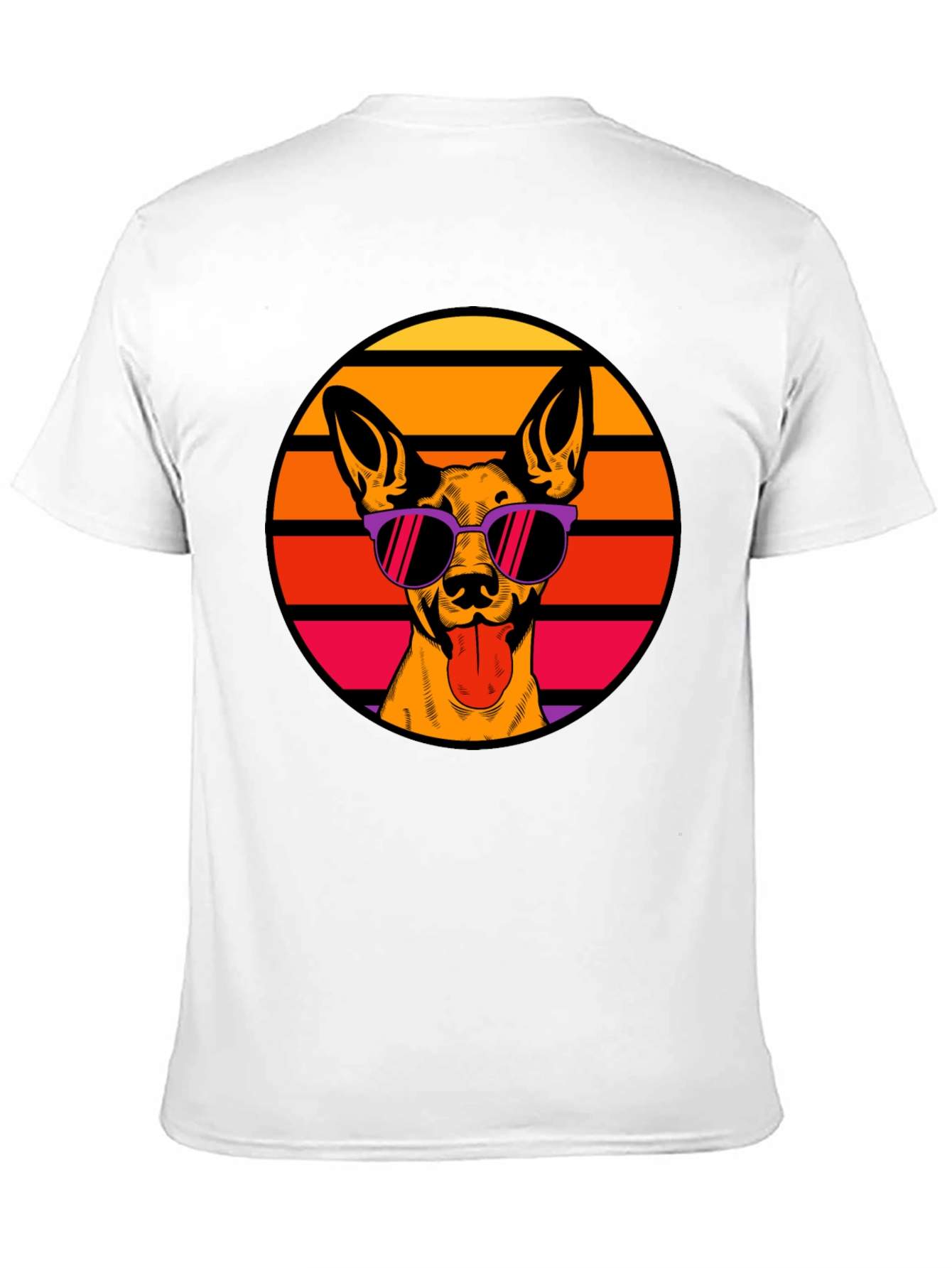 Black Cool Dog T-Shirt - Retro Style view 11