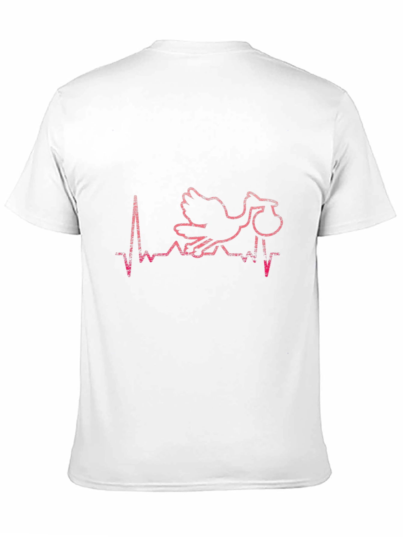 Black Stork Heartbeat Graphic T-Shirt - Expecting Parents Tee view 11