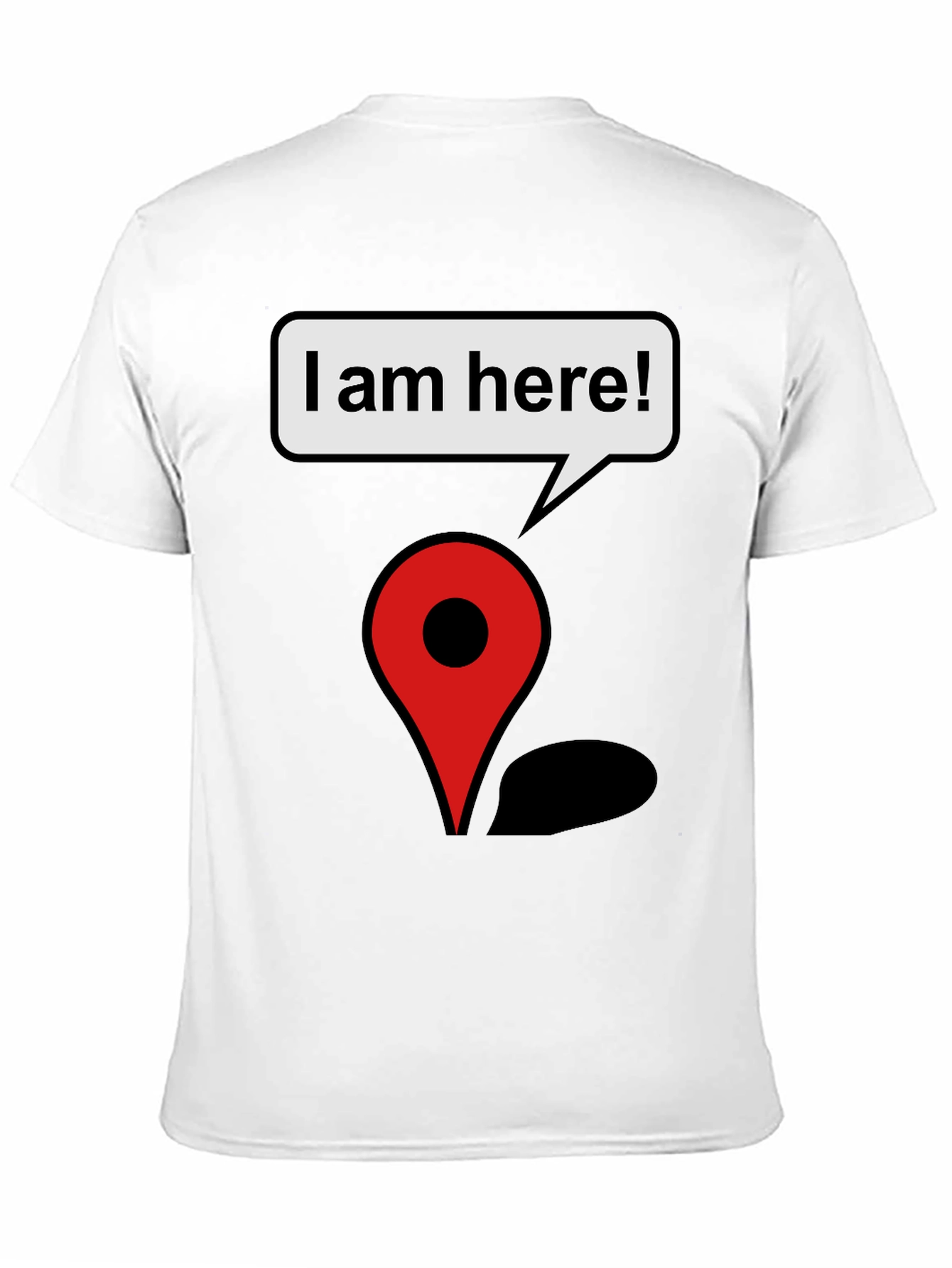 Black I am Here! Graphic Print T-Shirt view 11