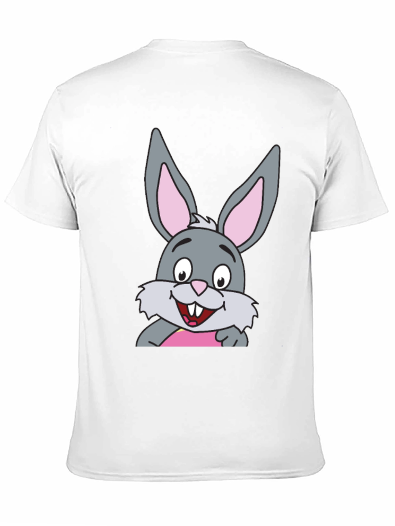 Black Cartoon Rabbit Graphic Print Black T-Shirt view 11