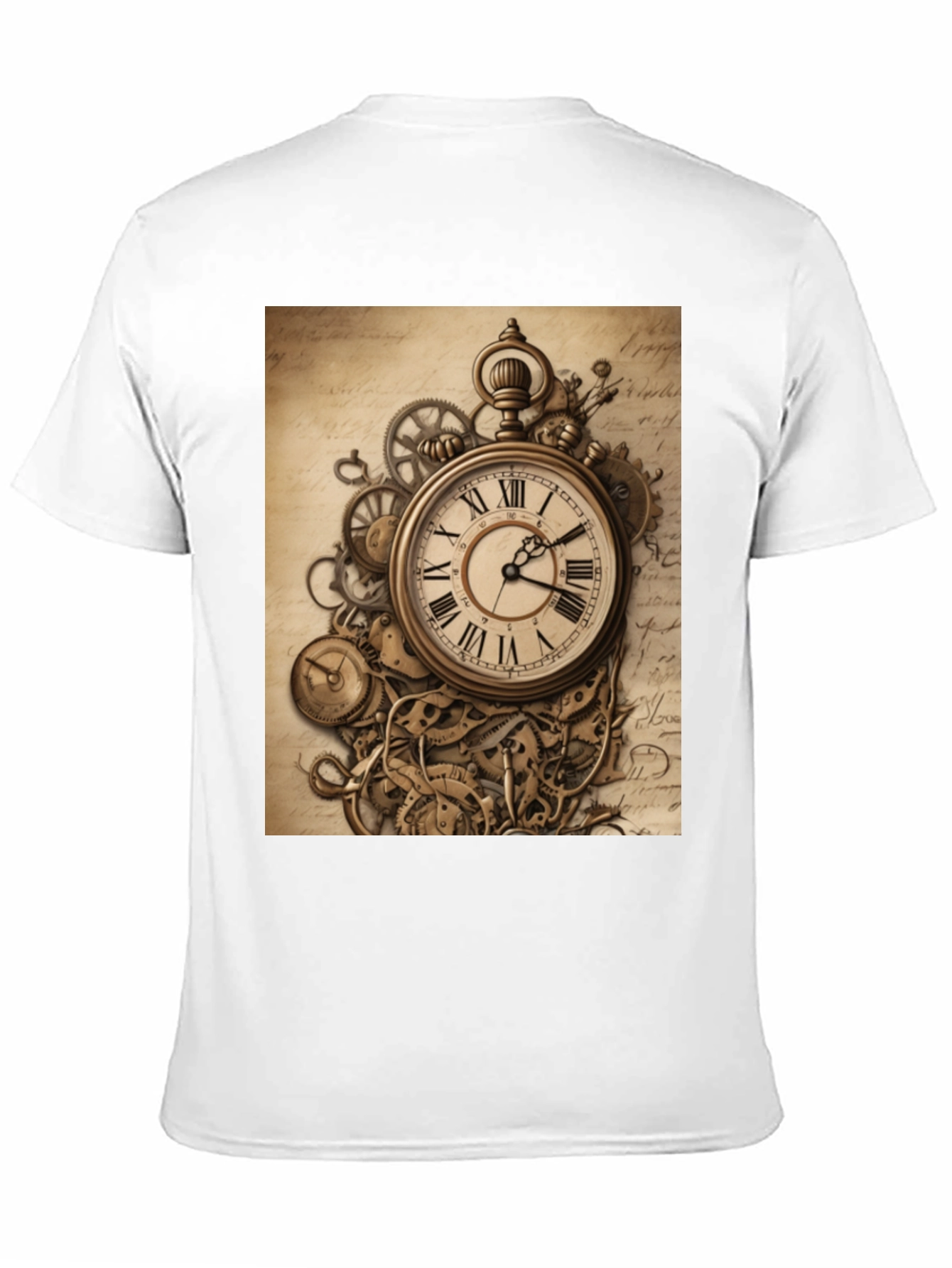 Black Steampunk Clockwork T-Shirt - Timeless Design view 11