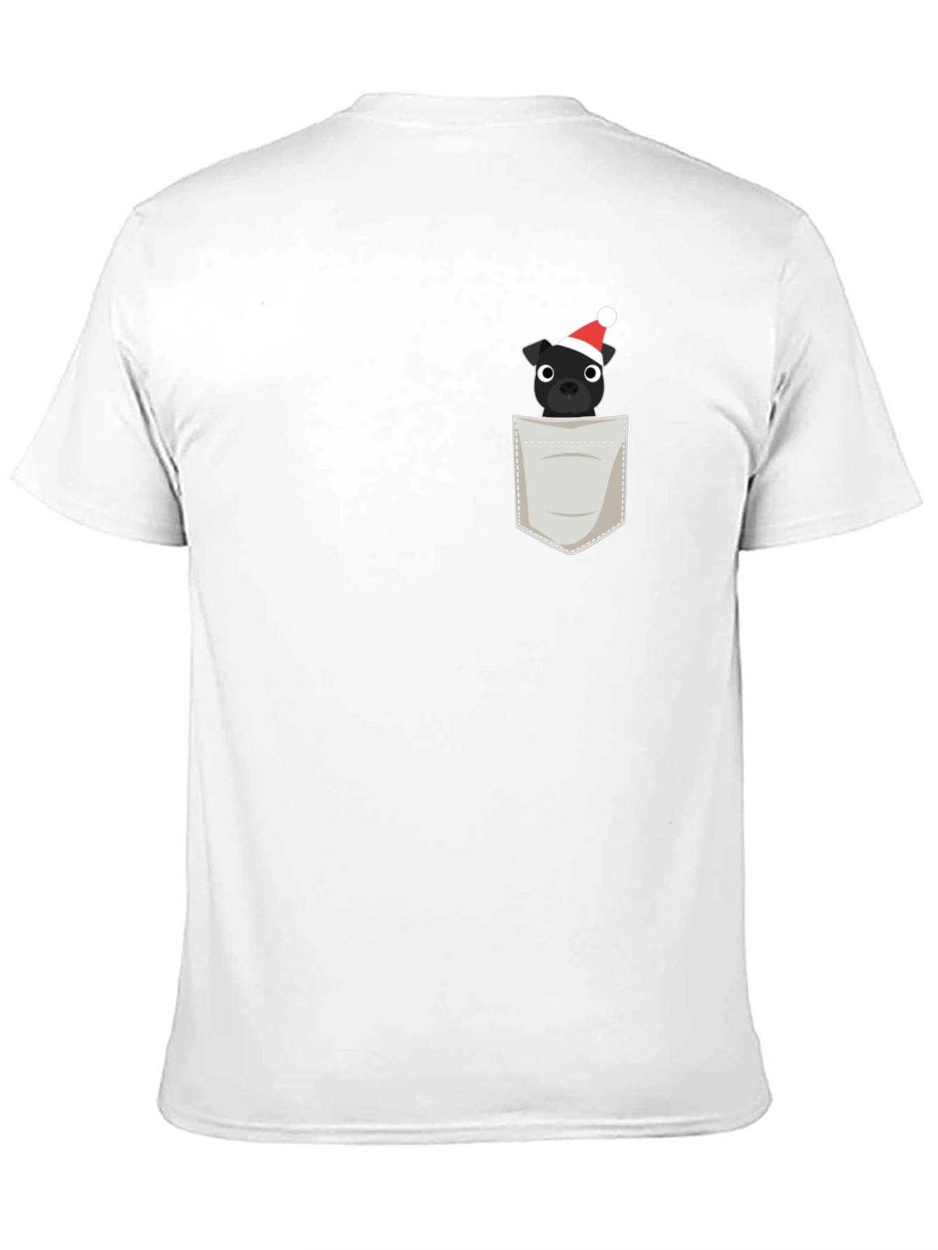 Black Festive Pocket Pup Tee - Black Cotton Blend view 11