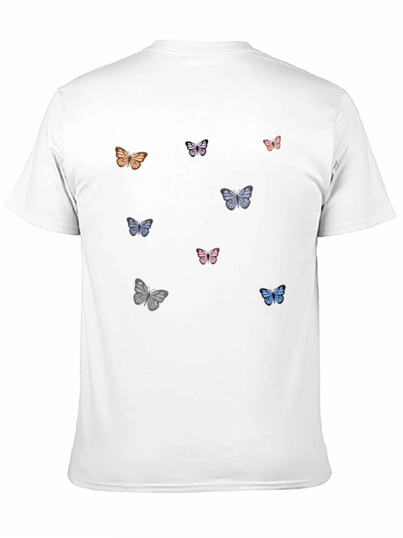 Butterfly Print Black T-Shirt - 11