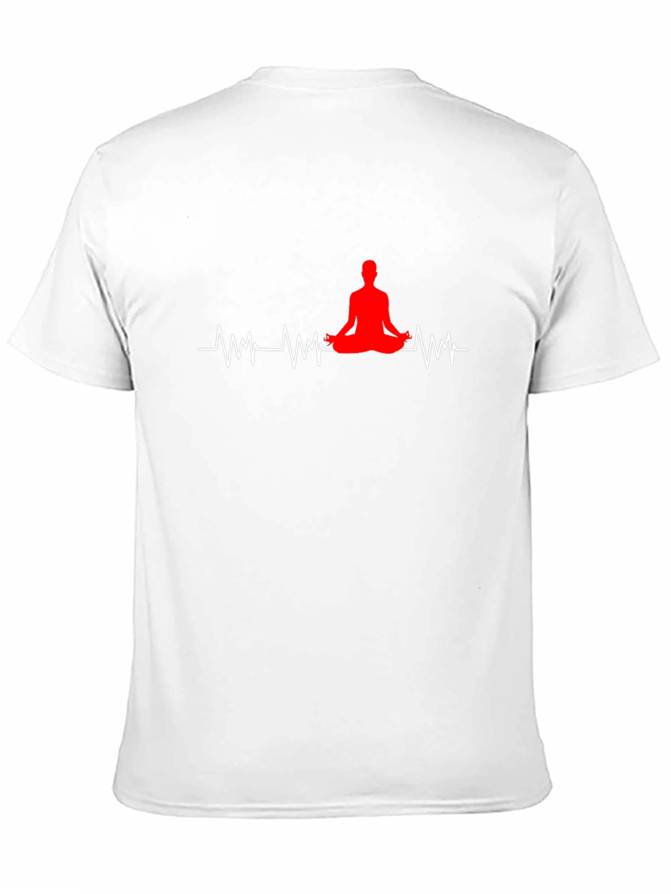 Black Yoga Heartbeat T-Shirt - Meditate in Style view 11