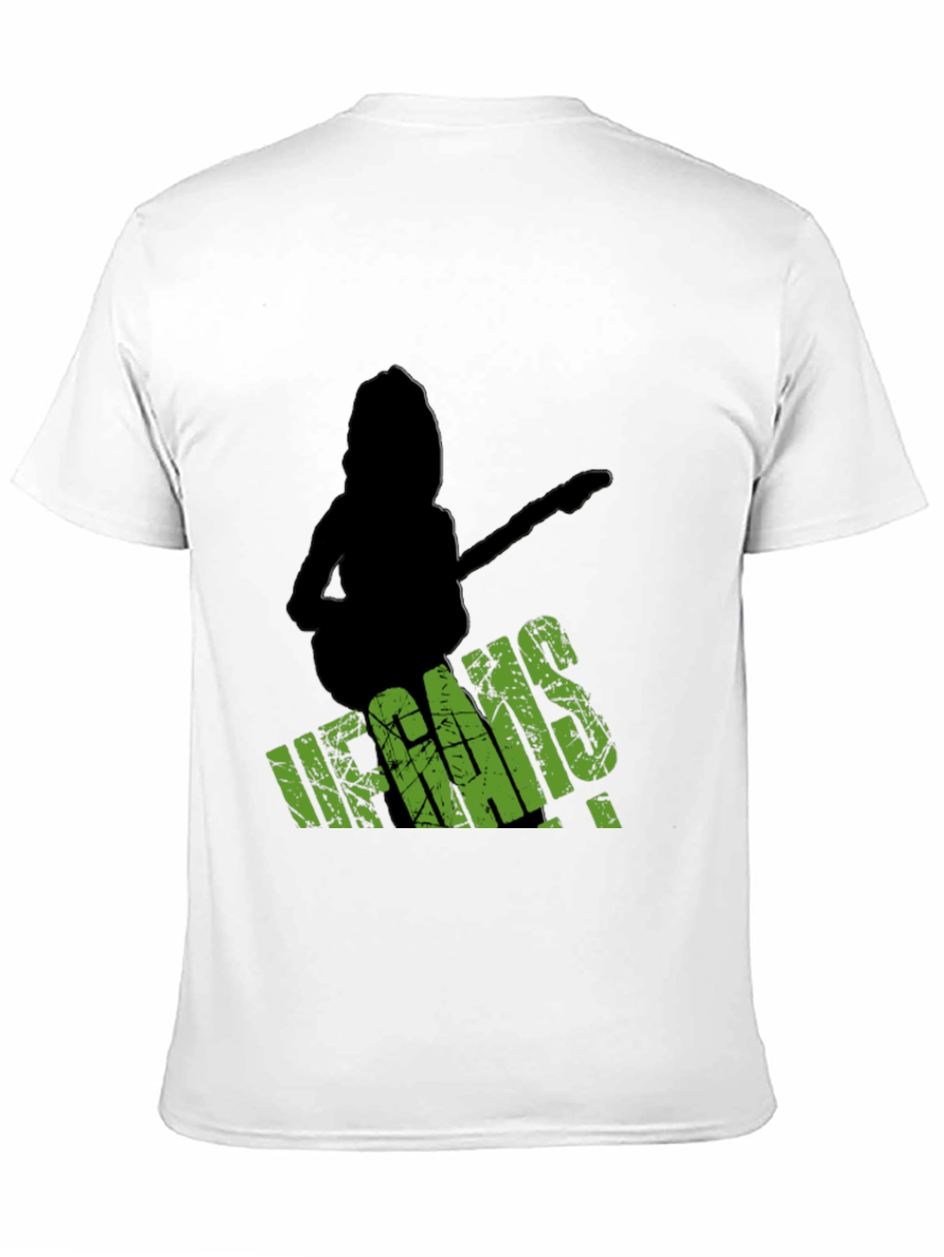 Black Vegans Guitar T-Shirt - Black Crew Neck Tee view 11