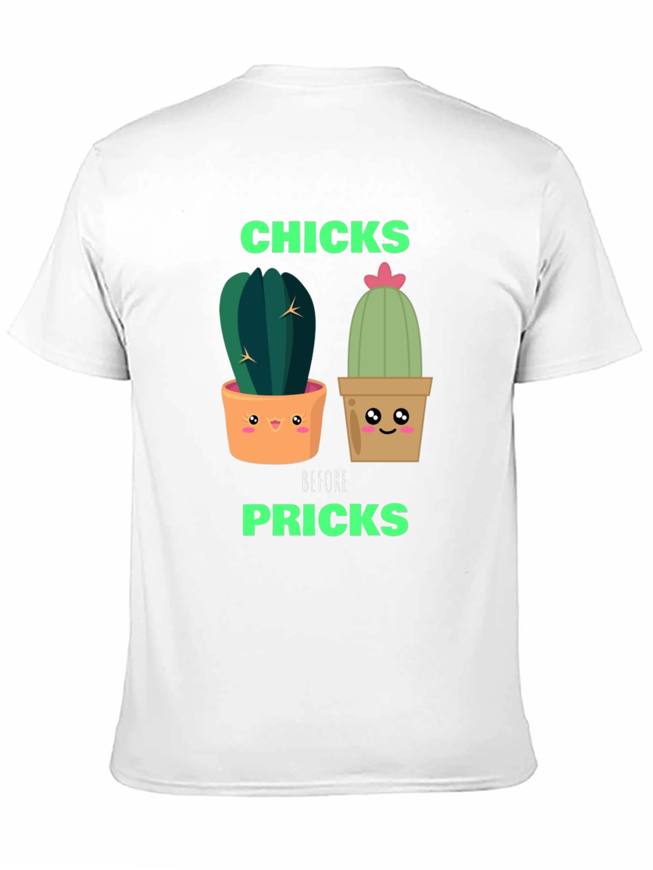 Black Funny Cactus Graphic T-Shirt - Chicks Before Pricks view 11