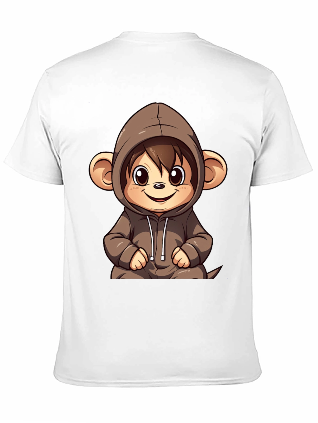 Black Cute Monkey Hoodie Graphic Tee view 11