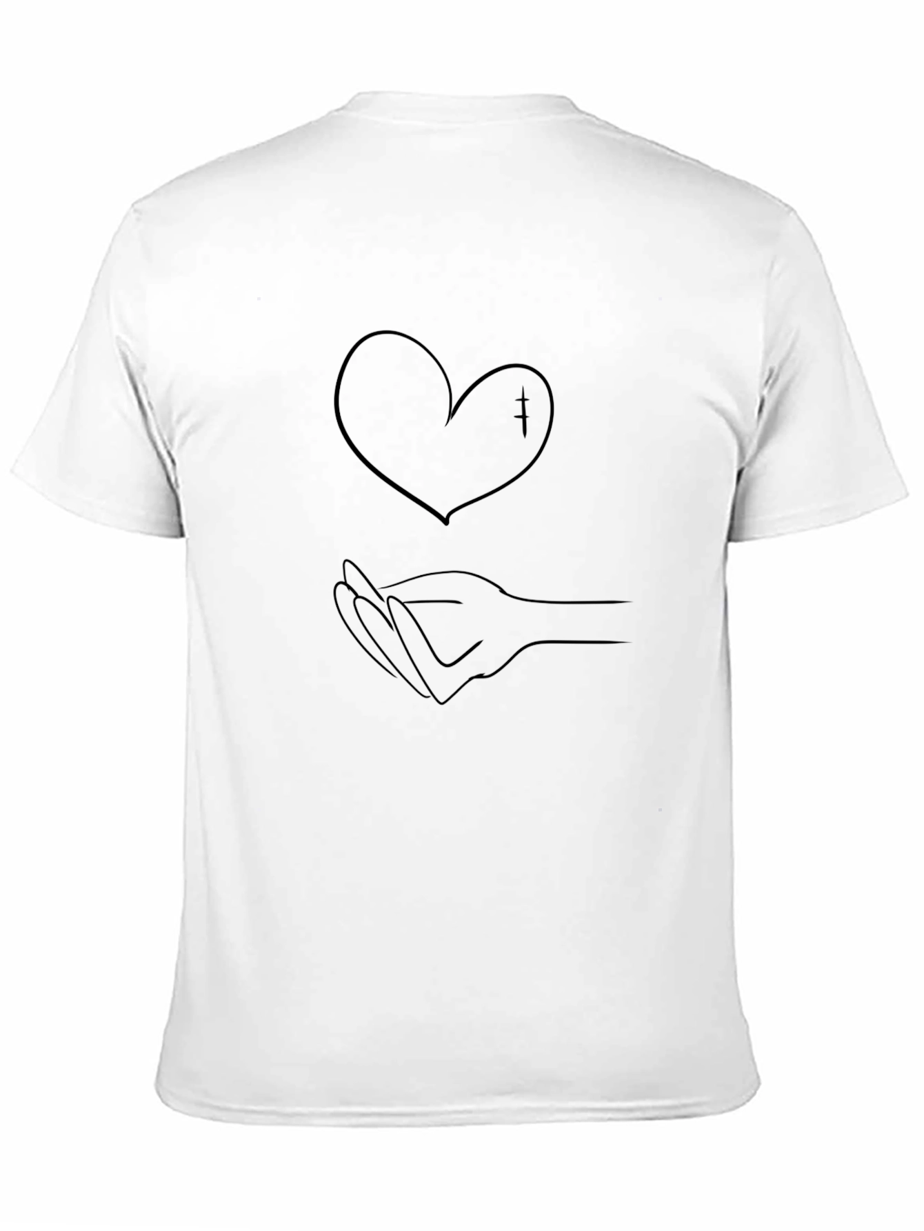 Black Heart & Hand Graphic Tee - Black Casual Comfort view 11