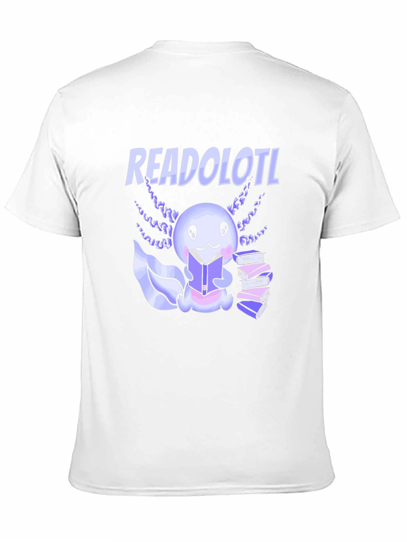 Black Readolotl T-Shirt - Cute Axolotl Reading Books view 11