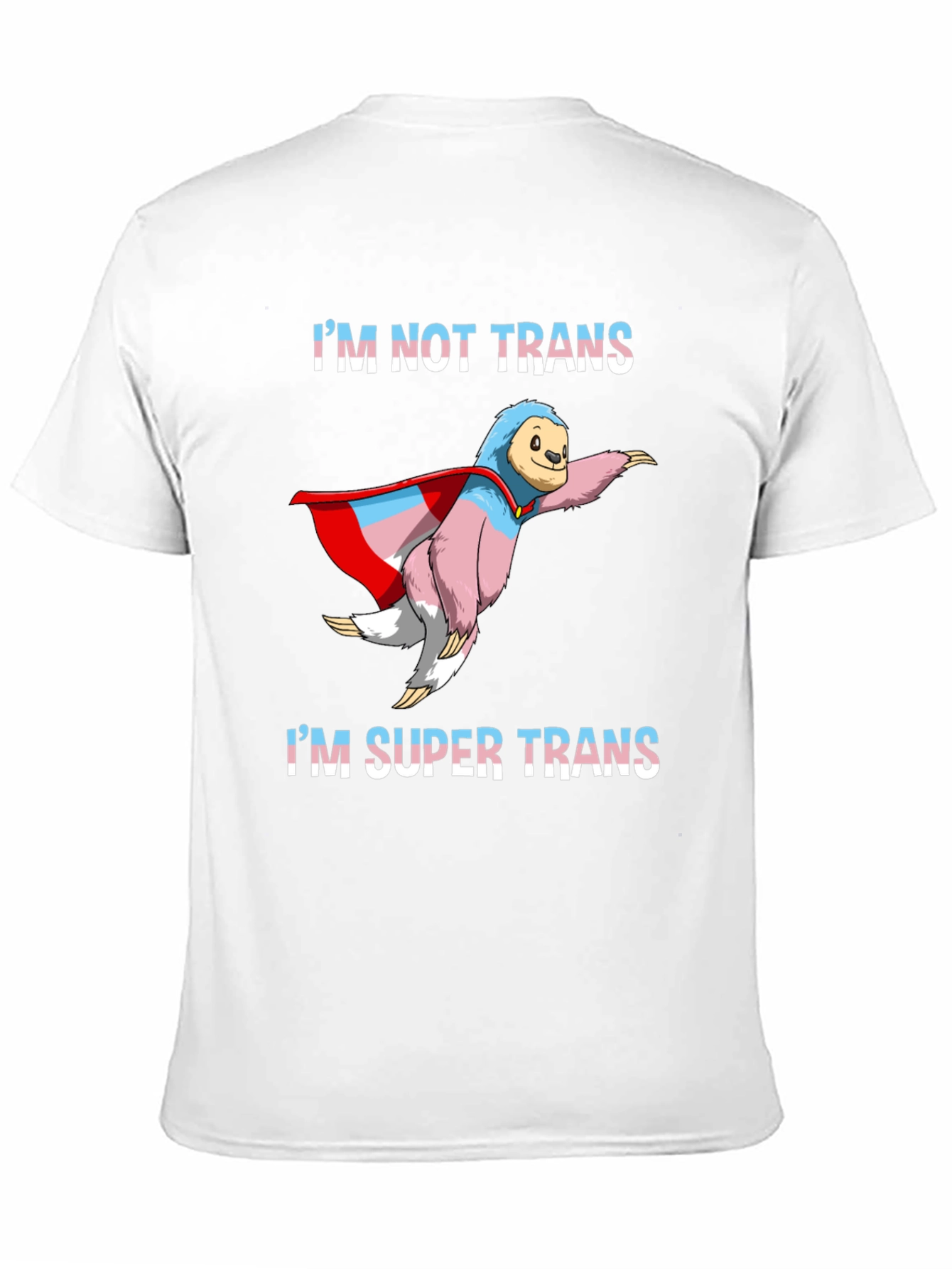 Black Super Trans Sloth T-Shirt - LGBTQ+ Pride view 11