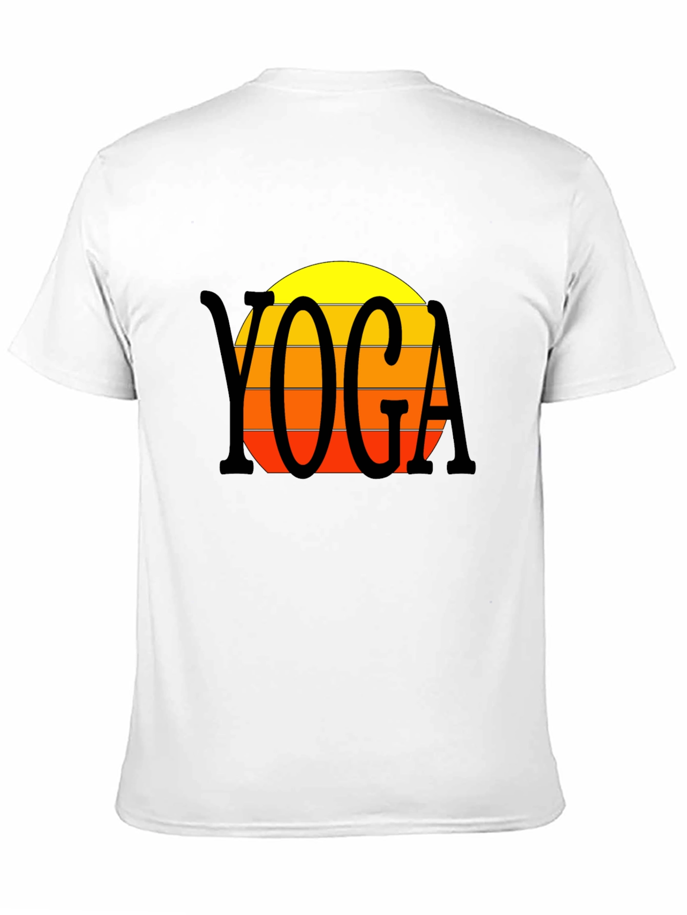 Black Yoga Sunset T-Shirt - Retro Style view 11