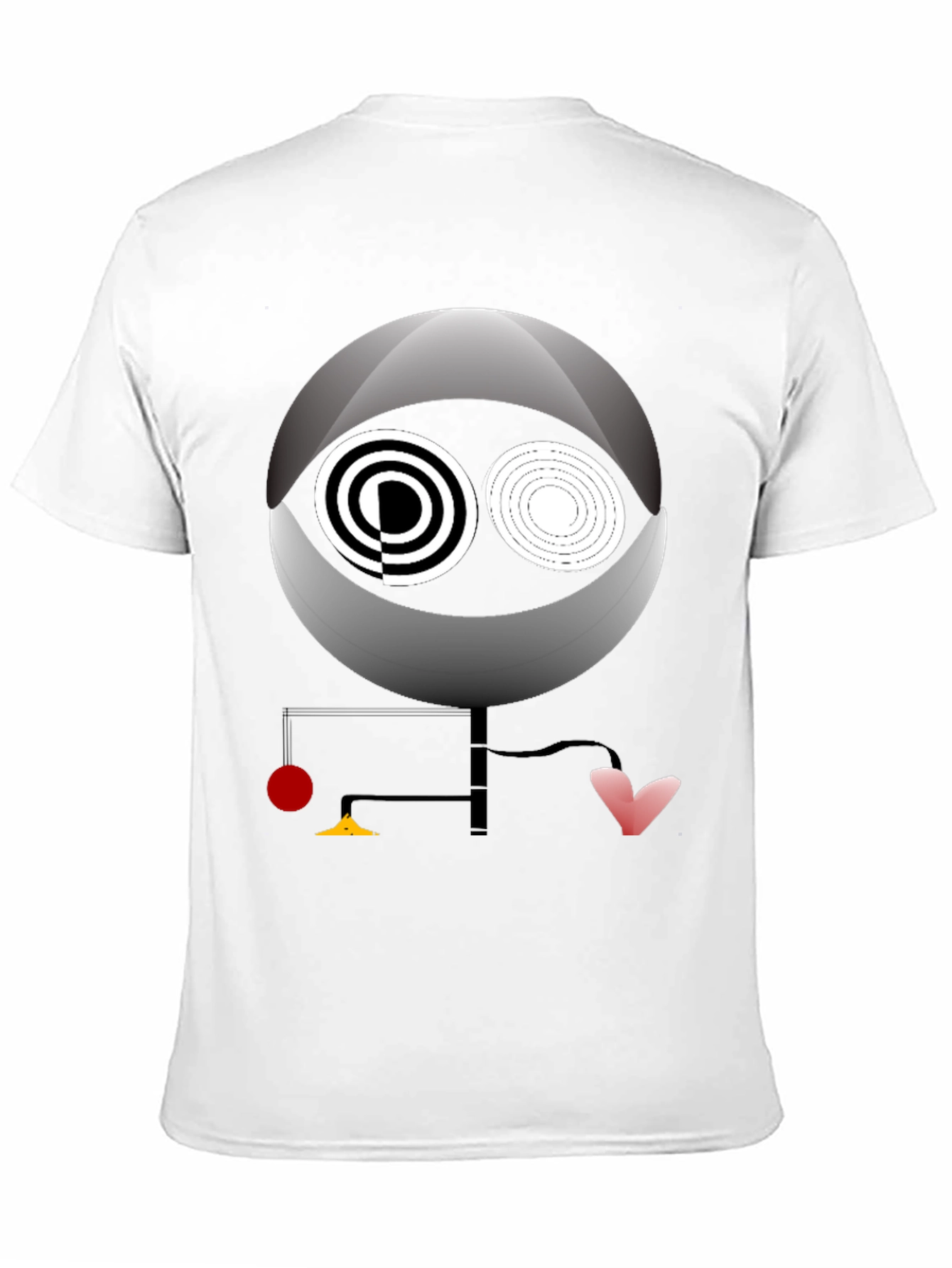 Black Abstract Graphic Print Crew Neck Tee - Modern Art Shirt view 11