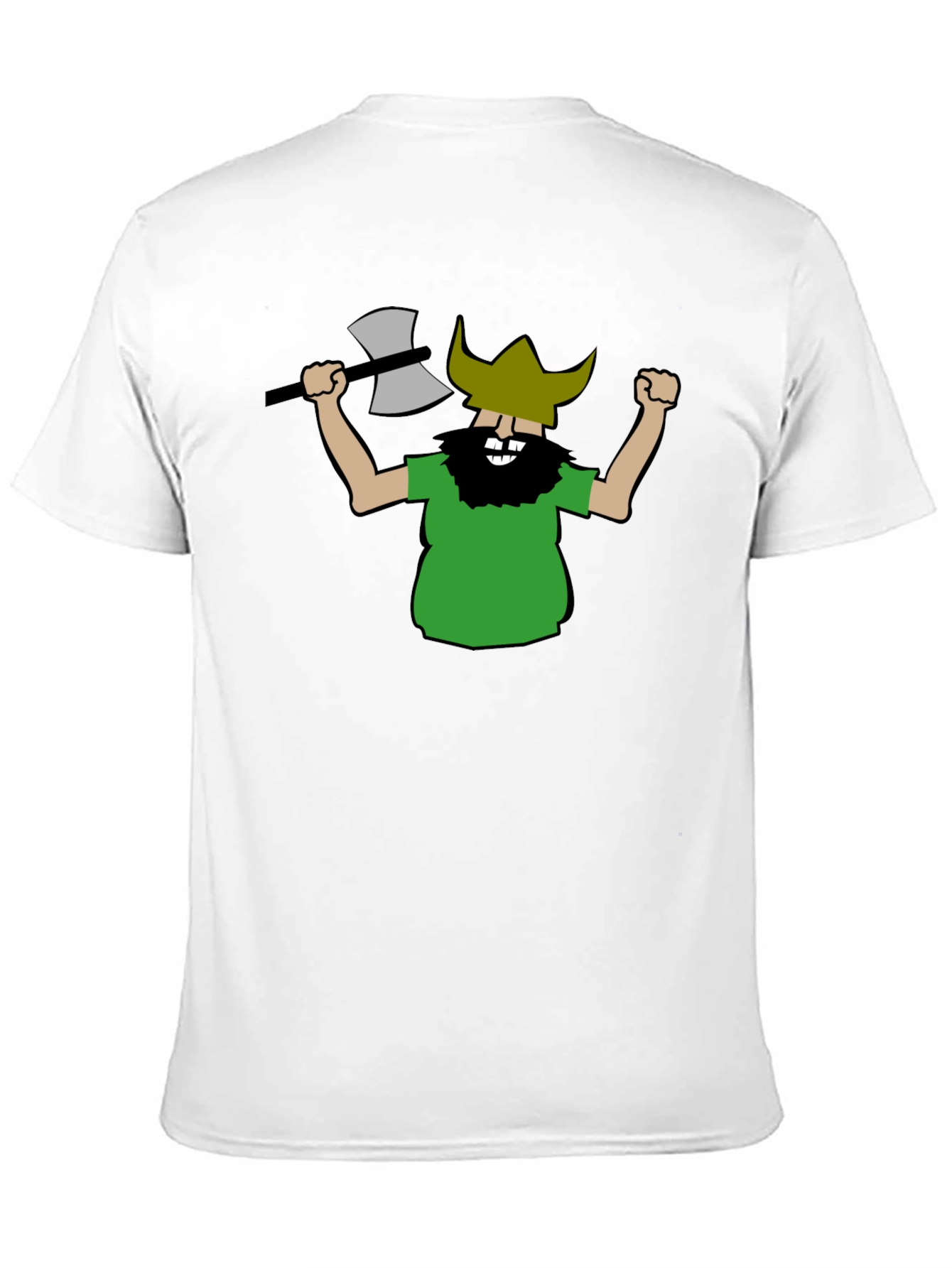 Black Viking Cartoon Graphic Black T-Shirt view 11