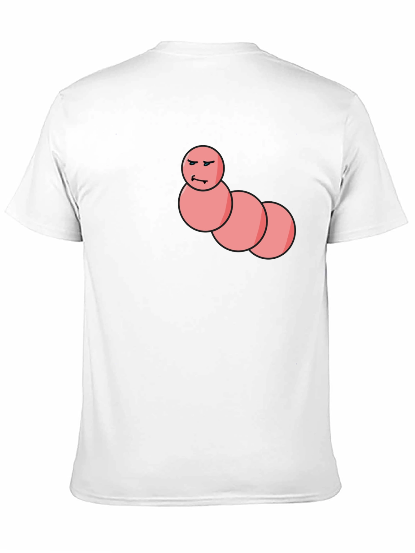 Black Men's Black T-Shirt with Funny Worm Graphic view 11