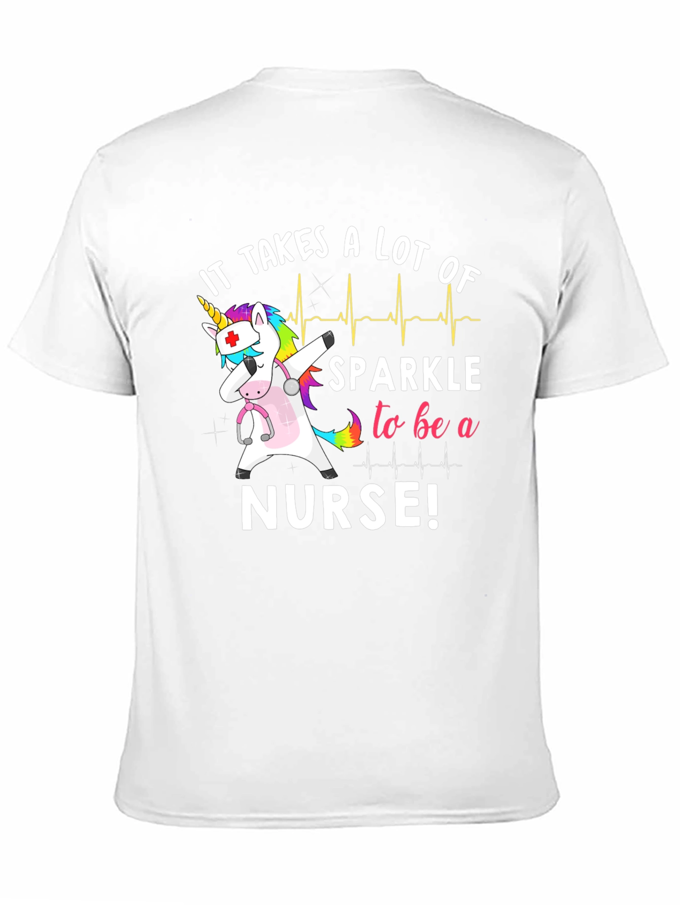 Black Nurse Unicorn Graphic Tee view 11