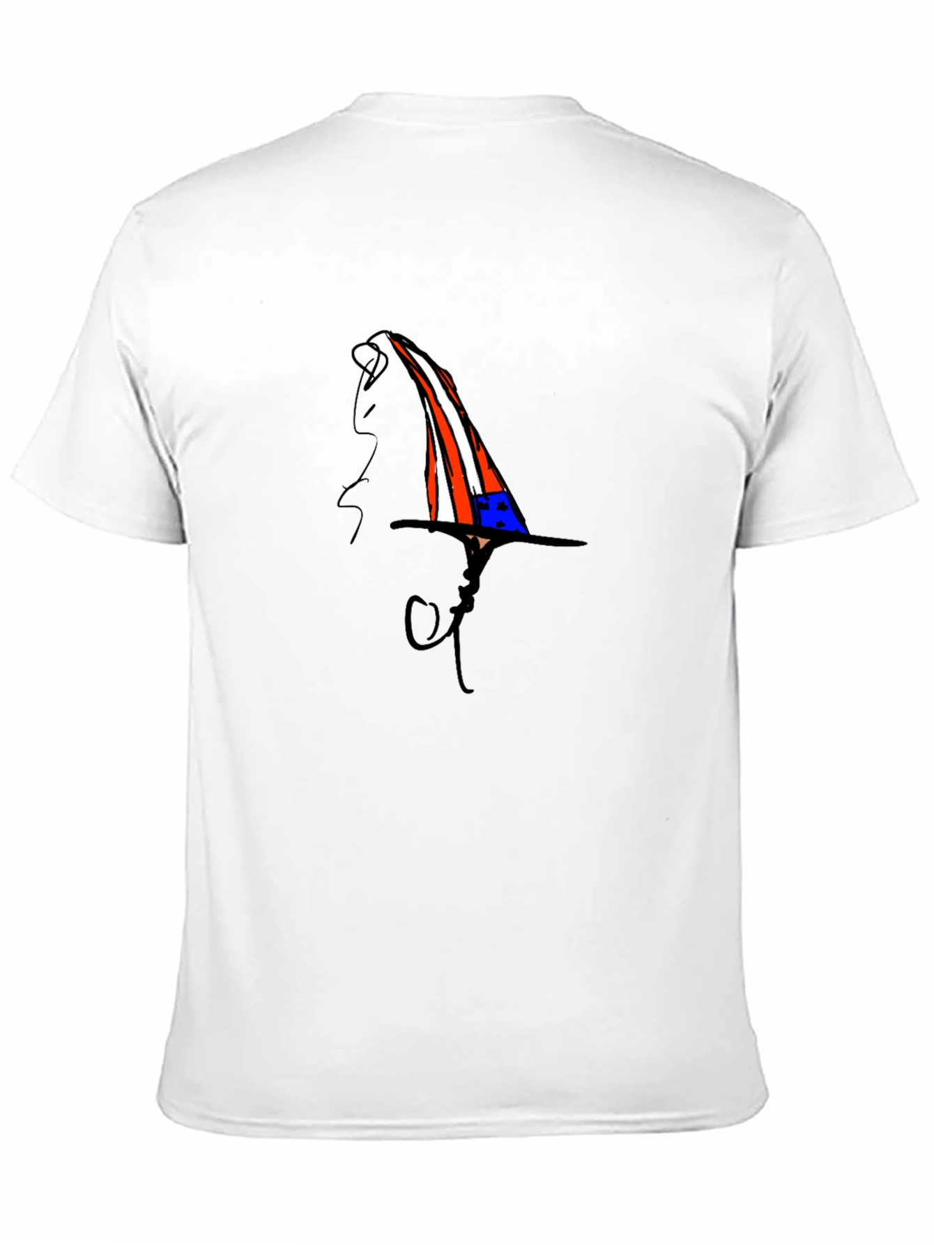 Black Whimsical Patriotic Hat Graphic Black T-Shirt view 11