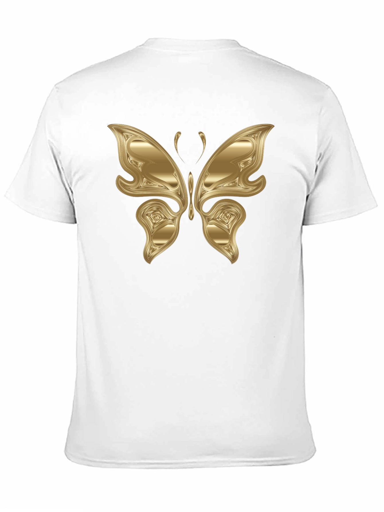 Black Golden Butterfly Graphic Black T-Shirt view 11
