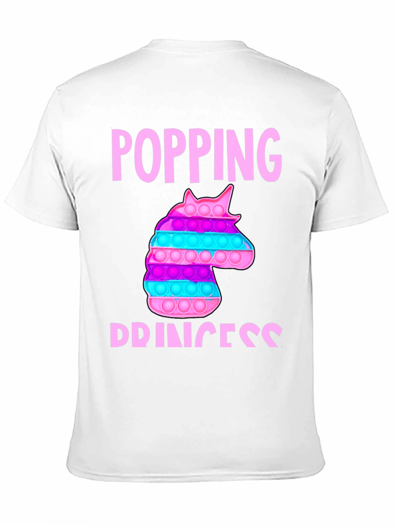 Black Popping Princess Unicorn Bubble Pop T-Shirt view 11