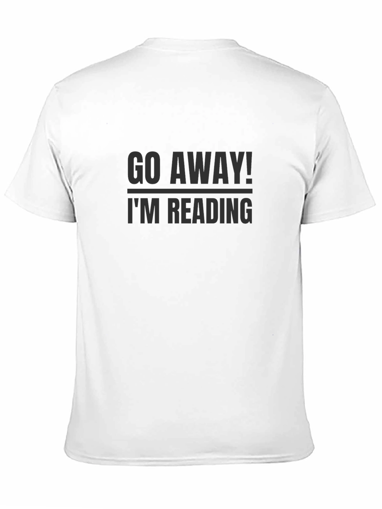 Black Go Away! I'm Reading Men's Black T-Shirt view 11