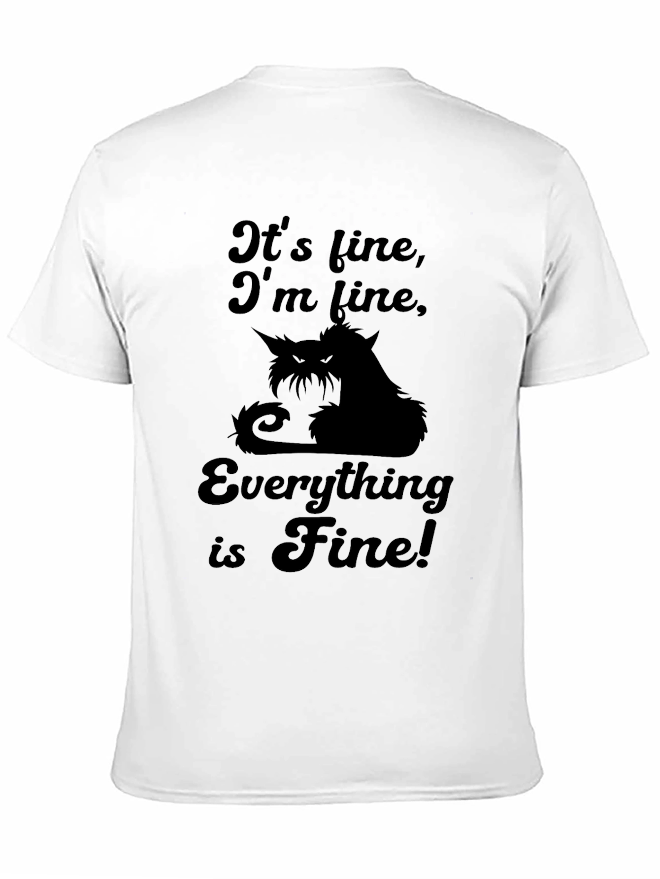 Black It's Fine Cat Graphic Tee view 11