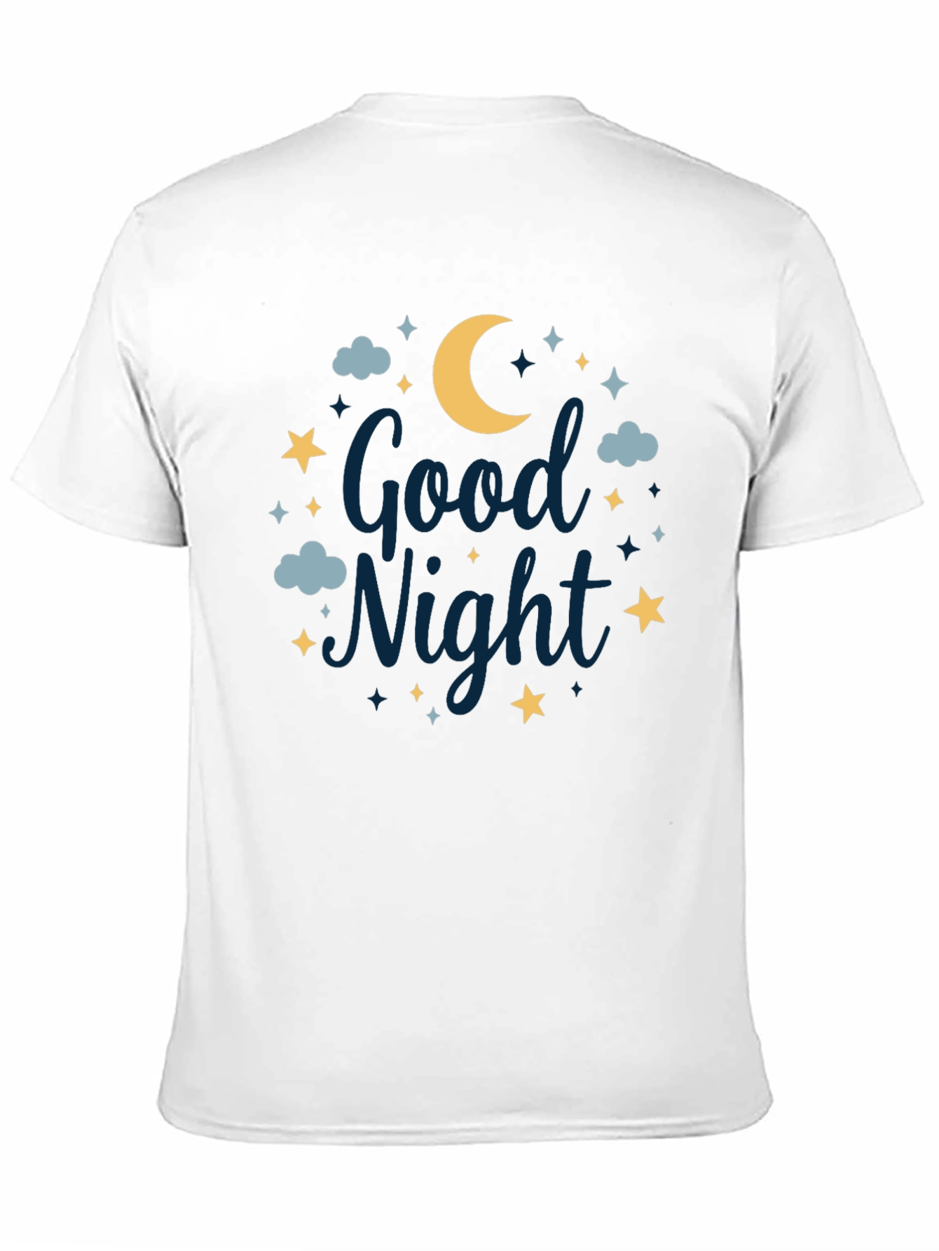 Black Good Night Moon & Stars Graphic Tee - Unisex Black T-Shirt view 11