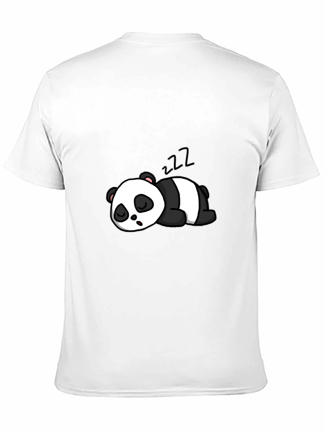 Black Cute Sleeping Panda Graphic Black T-Shirt view 11