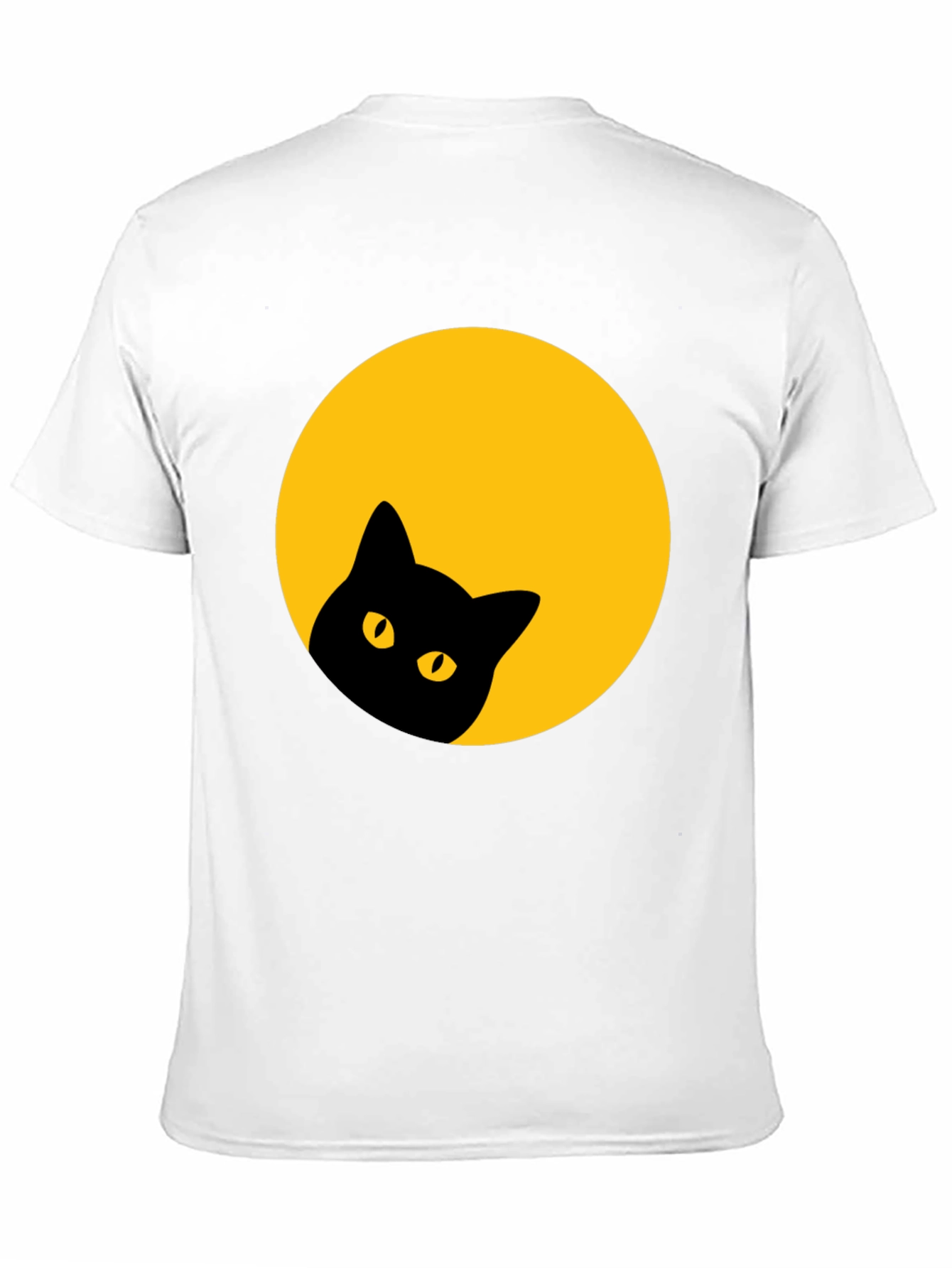 Black Black Cat Peek-a-Boo T-Shirt - Moon Design view 11