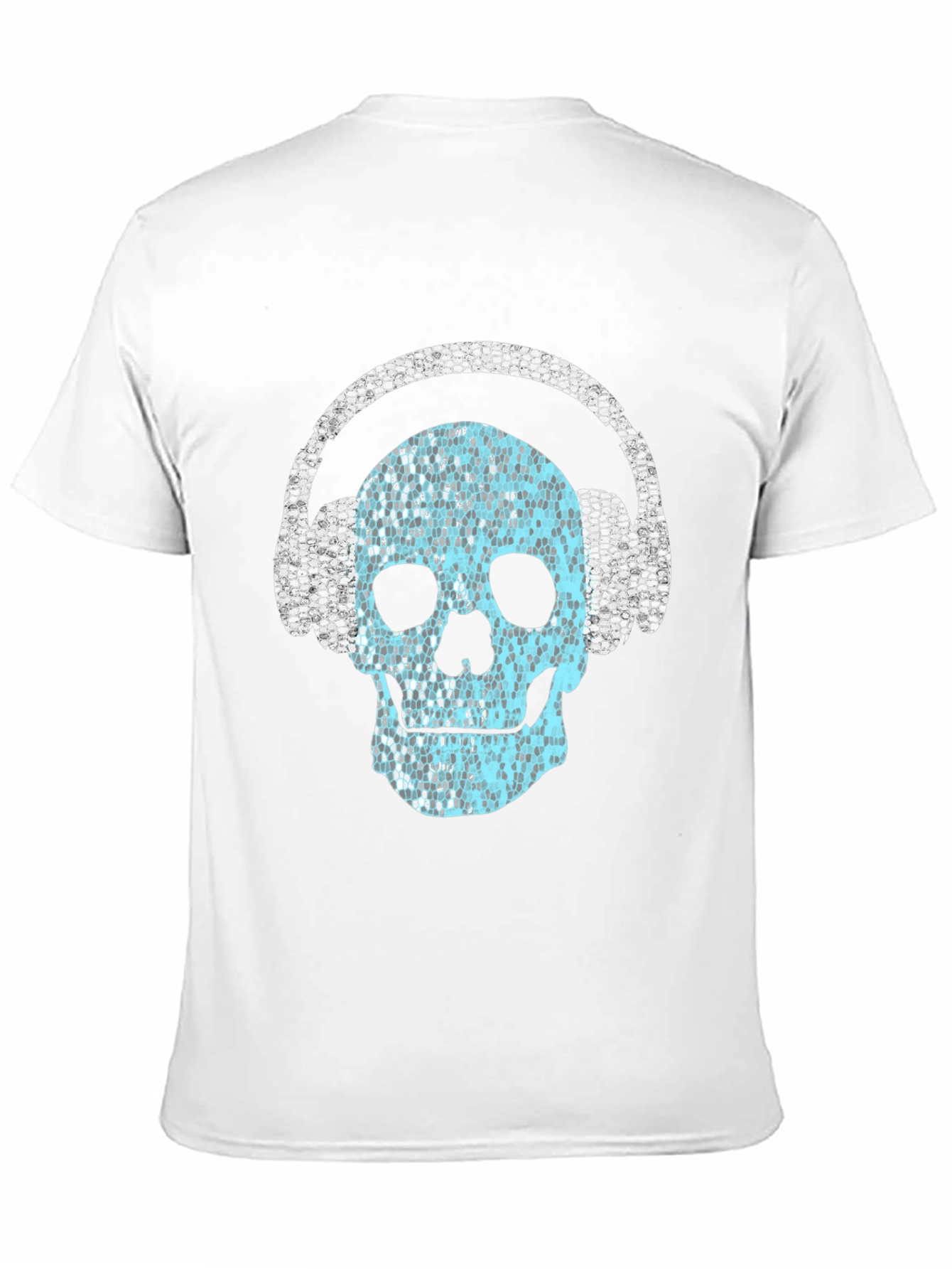 Black Skull with Headphones Graphic T-Shirt view 11