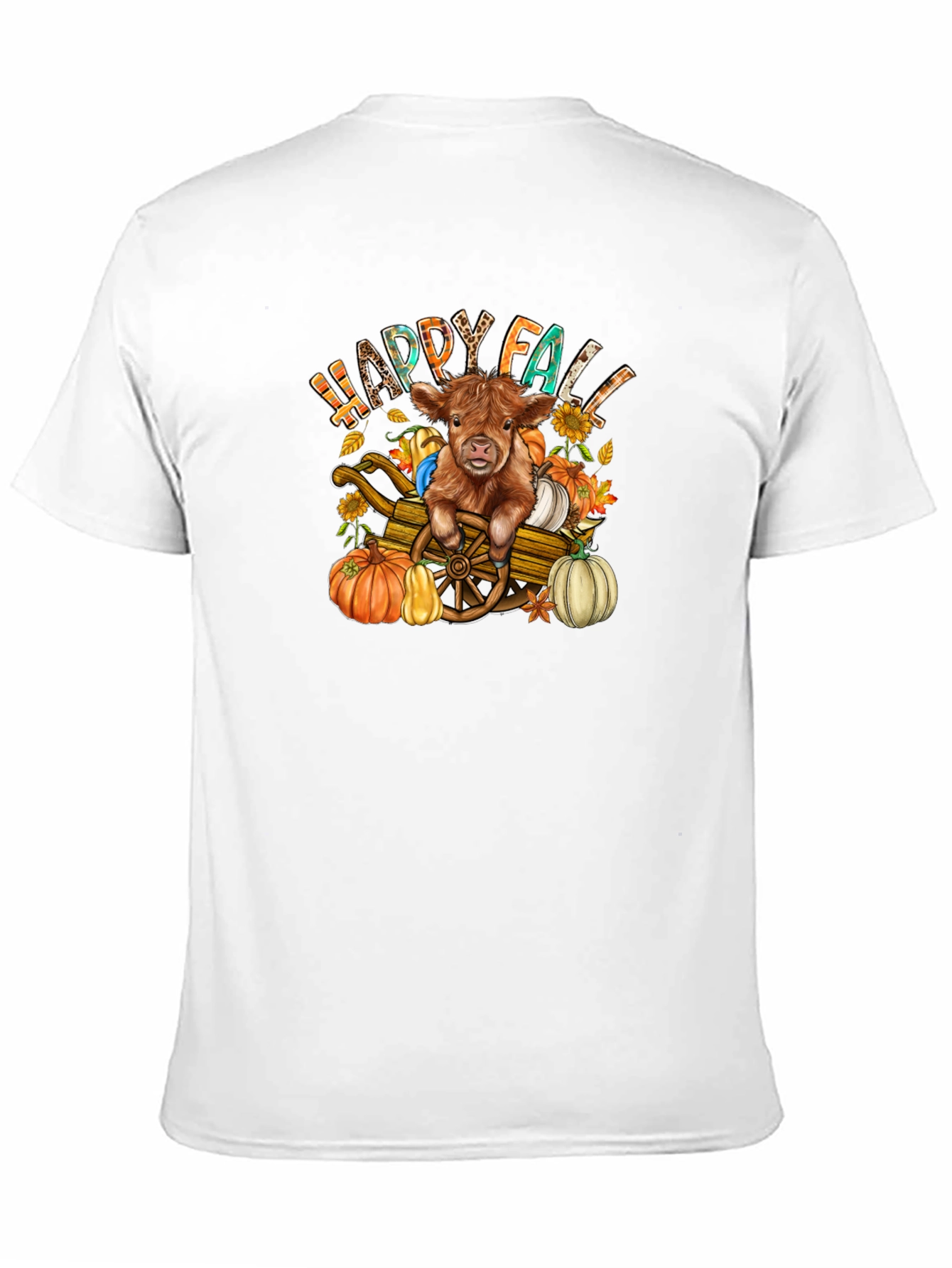 Black Happy Fall Highland Cow T-Shirt view 11