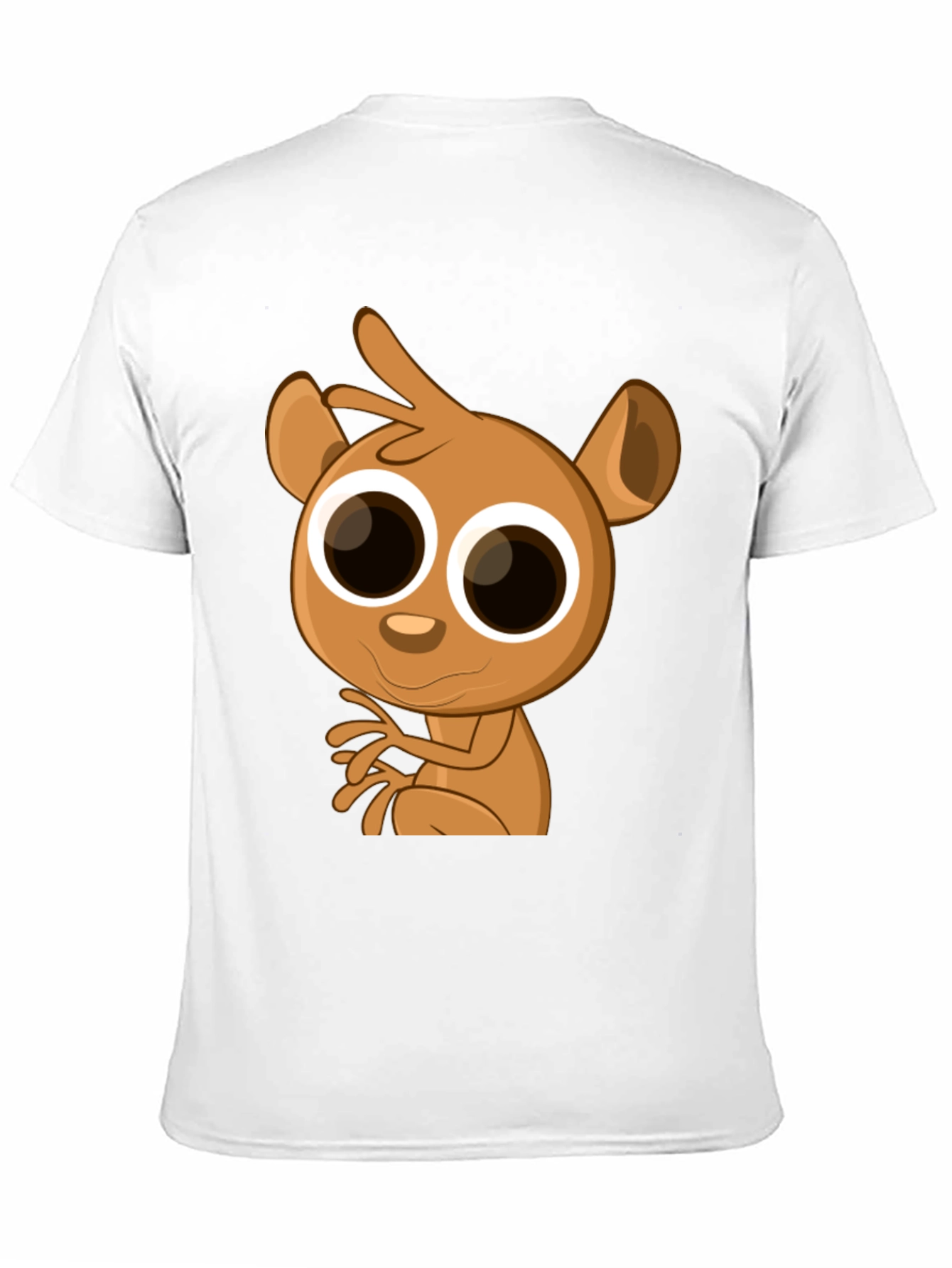 Black Cartoon Lemur Graphic Tee - Black Cotton Blend view 11