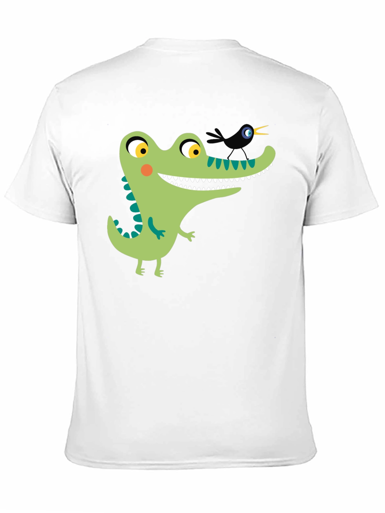 Black Cartoon Alligator Graphic Tee - Black Cotton view 11