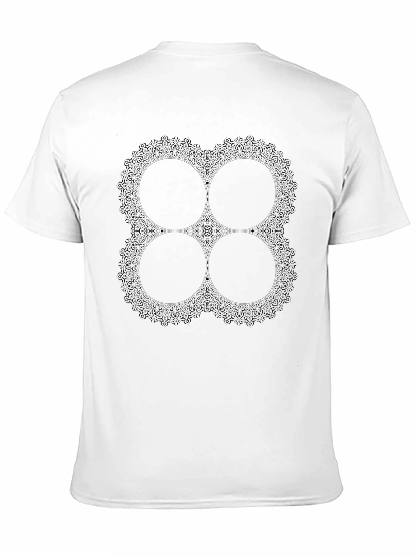 Black Abstract Mandala Graphic Tee - Black Cotton Blend Shirt view 11